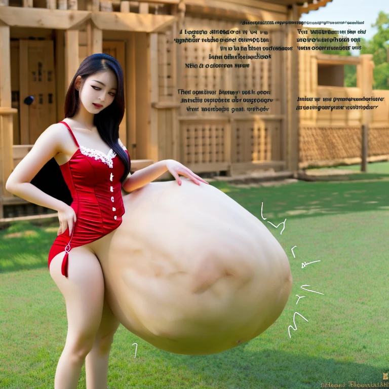 Asian girl in a red dress vore