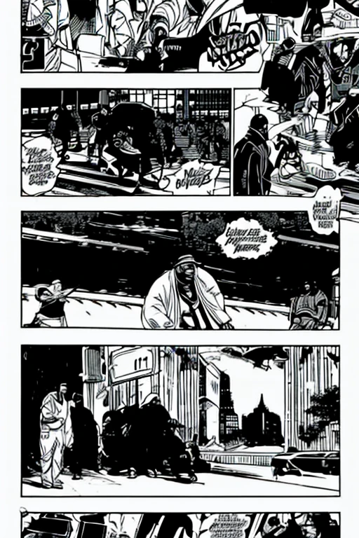 los raperos de nueva york y los angueles. thupac y notorious big, en sus ropas la palabra [ LA KLIKA SKUAD ].ropa estilo urbana 90s. u.s.a [ MANGA]. pag.1,2,3y4. 