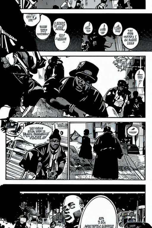 los raperos de nueva york y los angueles. thupac y notorious big, en sus ropas la palabra [ LA KLIKA SKUAD ].ropa estilo urbana 90s. u.s.a [ MANGA]. pag.1,2,3y4. 