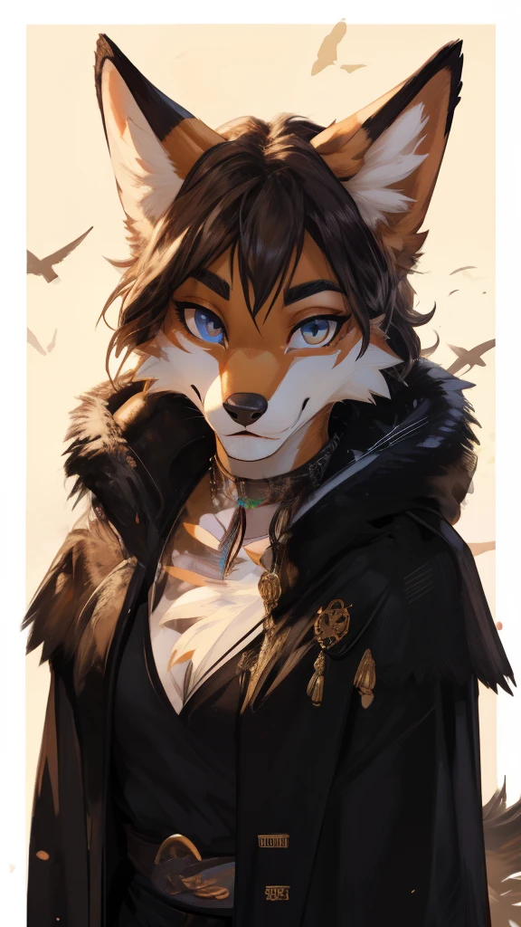 (ultra detailed), beautiful and captivating life-size portrait of a seductive vixen, Anthro, created by Krachan on DeviantArt . This exquisite piece showcases the fox-like features of a vixen in all their glory... She wears thin, shimmering fur coat, highlighting her lithe figure and sensual curves. Her fox ears are pricked, and her fluffy tail is curled meaningfully. Her seductive gaze is fixed on the viewer., her eyes are wide and expressive. The portrait is placed against a rich background, Deep forest, with rays of sunlight, penetrating through