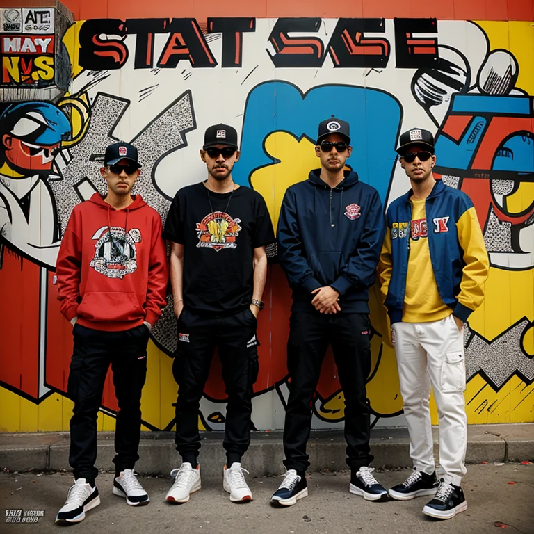 Abstract comic of beastie boys alboum cover