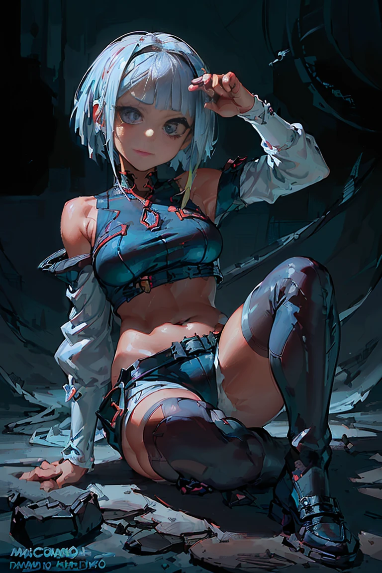 ((Olhos lindos e azuis com iris preros perfeito melhor qualidade )(olhos 100%anime 100% iris ( imagem com melhor qualidade 2D HD )Costume clothes for racial women: mulher Humano (with enhanced characteristics Genre: Feminine woman appearance: Pele morena e meio musculosa
Cabelo curto branco espetado para cima, similar ao estilo "cabelo de porco-espinho"
Olhos vermelhos brilhantes, emanating power Wearing the black jacket characteristic of High-Level Hunters, with gold detailsTight black cargo pants, with black combat boots ELA Accessories: Luvas pretas sem dedos, revealing sharp claw marks Magic dagger floating next to his right hand, MULHER emitindo uma aura levemente azulada
Pose: Sung Jin-Woo is in dynamic battle pose, pronto para atacar.
One leg forward, the other flexed backwards, equilibrando seu peso.
O corpo ligeiramente inclinado para frente, conveying the sensation of imminent movement.
Right arm raised, wielding the magic dagger with firmness and control.
Serious and determined expression, with a slight predatory smile nos lábios.
Detalhes: Desenho altamente detalhado, capturando cada textura e nuance da roupa, WOMAN'S body and facialssion Dramatic lighting, focusing on the face and magic dagger, criando um efeito de contraste impressionante.Fundo branco simples, directing all attention to the main character.
Elementos de Solo Leveling: woman The magic dagger can be represented as a replica of the "Adaga de Sombra" de Sung Jin-Woo, emitindo uma aura levemente azulada como no anime.
As marcas de garras nas luvas podem ser um aceno sutil para o poder de Sung Jin-Woo de controlar sombras.
Serious and determined facial expre with a slight predatory smile, captures the essence of Sung Jin-Woo's ruthless personality when in combat.
The dynamic pose and dramatic lighting convey the sense of power and danger that Sung Jin-Woo exudes as the Solo Level Hunter.