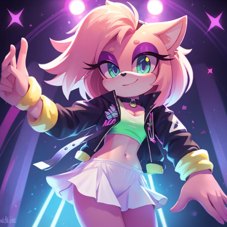 EDM mobian female, disco jacket,