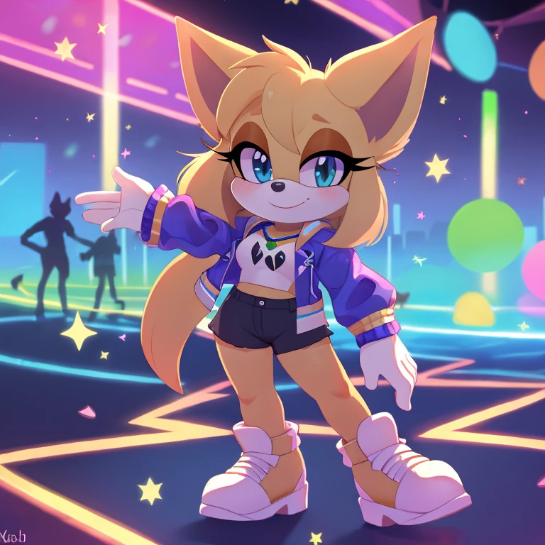 EDM mobian female, disco jacket,
