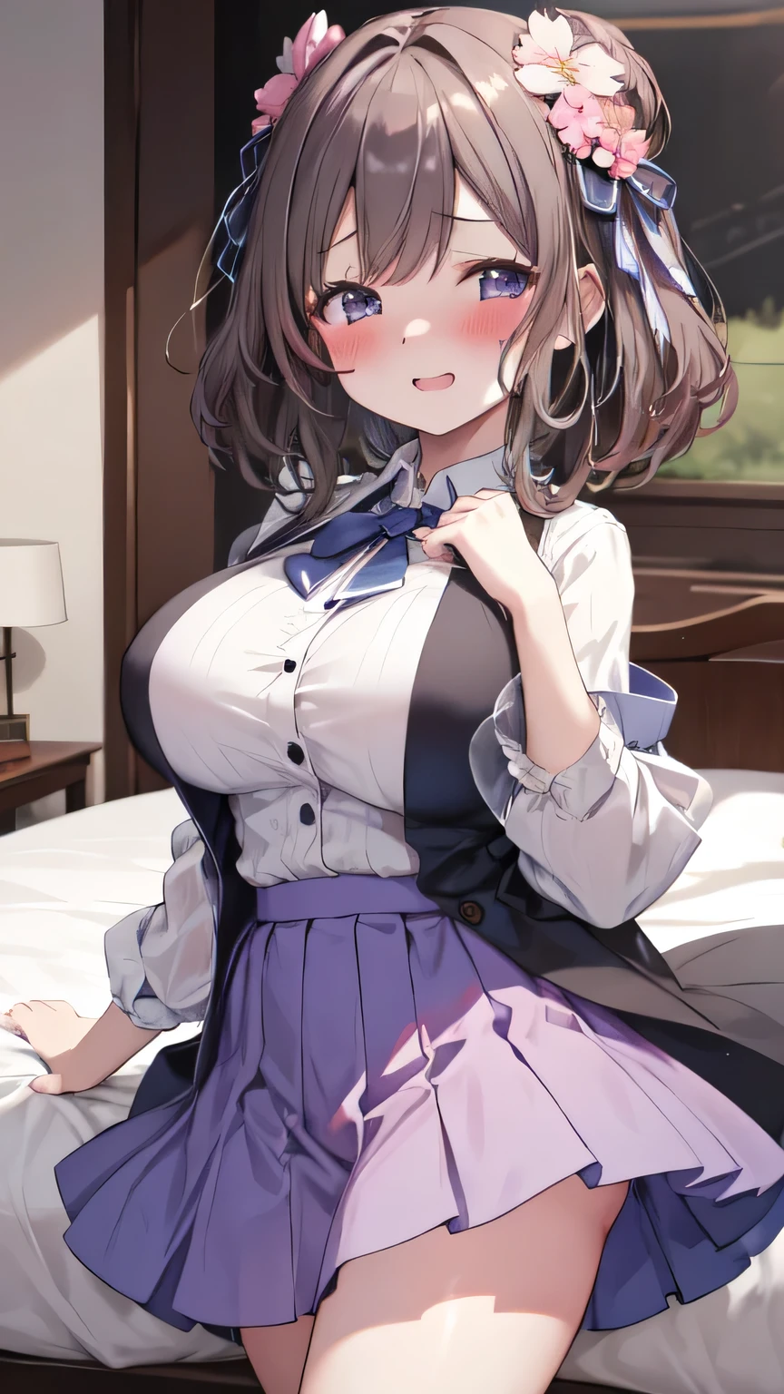 Very detailed、(8k, RAW Photos, highest quality, masterpiece:1.2), (Very detailed 8k wallpaper),shape、Professional Lighting,Sharp focus, Written boundary depth、
Browsing Caution、Clear Eyes、Perfect Anatomy、pretty girl、Cute girl、************、、Big Breasts、(blush:1.5)、、、(Micro Mini Skirt:1.2)、、、At the bed、