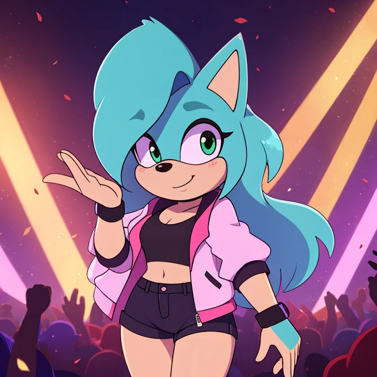 EDM mobian female, disco jacket,
