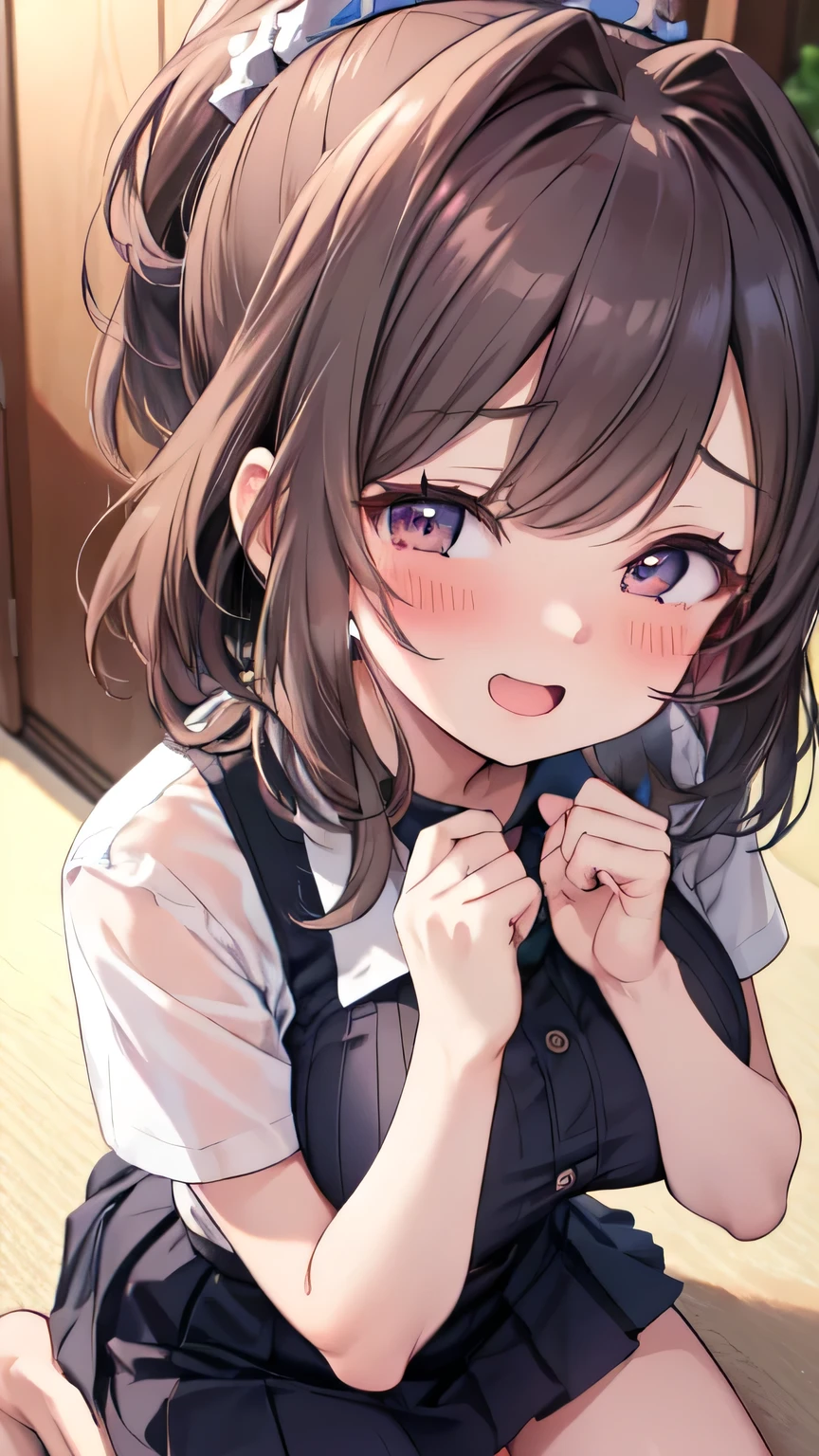 ((((Open your mouth))))、masterpiece,Highest quality,High resolution,Very detailed,bb Festival,meだium hair,skinny,Ahoge,Brown Hair,((((( Captivating smile ))))),skinny,Hair between the eyes,bangs,Hair Ribbon,Black choker,Earrings,Black Ribbon,plaiだ shirt,Grey Shirt,Shoulder cut-outs,Short sleeve,See-through sleeves,Black Skirt,High Waist Skirt,Race,(((( Perfect Fingers )))) , shoes,(black shoes:1.4),Race trim,shoes,Black footwear,indoor,(Cafe:1.2),((Blowjob Gestures:1.5))、Open your mouth ,Sitting,Chair,Heavy breathing ,Put your hand in front of your mouth,Put your hand in front of your mouth, manga,article,magazine、(Black Mask:1.2, Remove the mask:1.3)