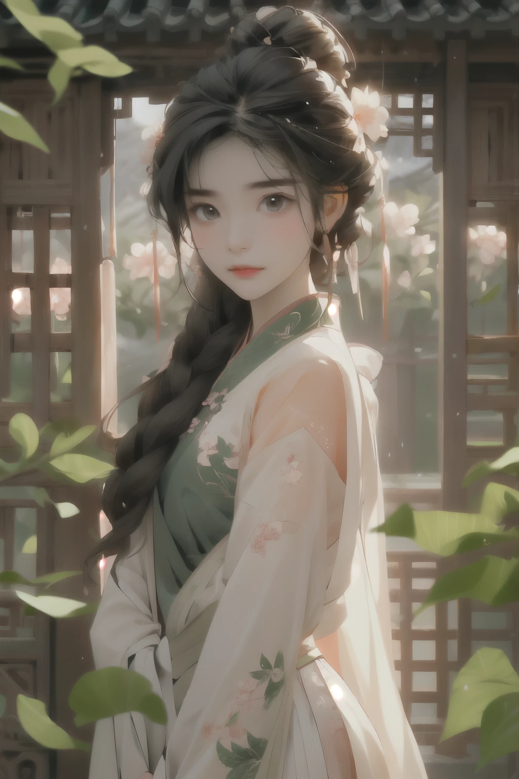 -Eyebrows like willow leaves in early spring, Often contains rainwater and; Face like peach blossoms in March, Hide moonshine. Slim waist, And the bound swallow is lazy: Charming jade appearance, Flowers interpret language, The fragrance is elegant and classy..