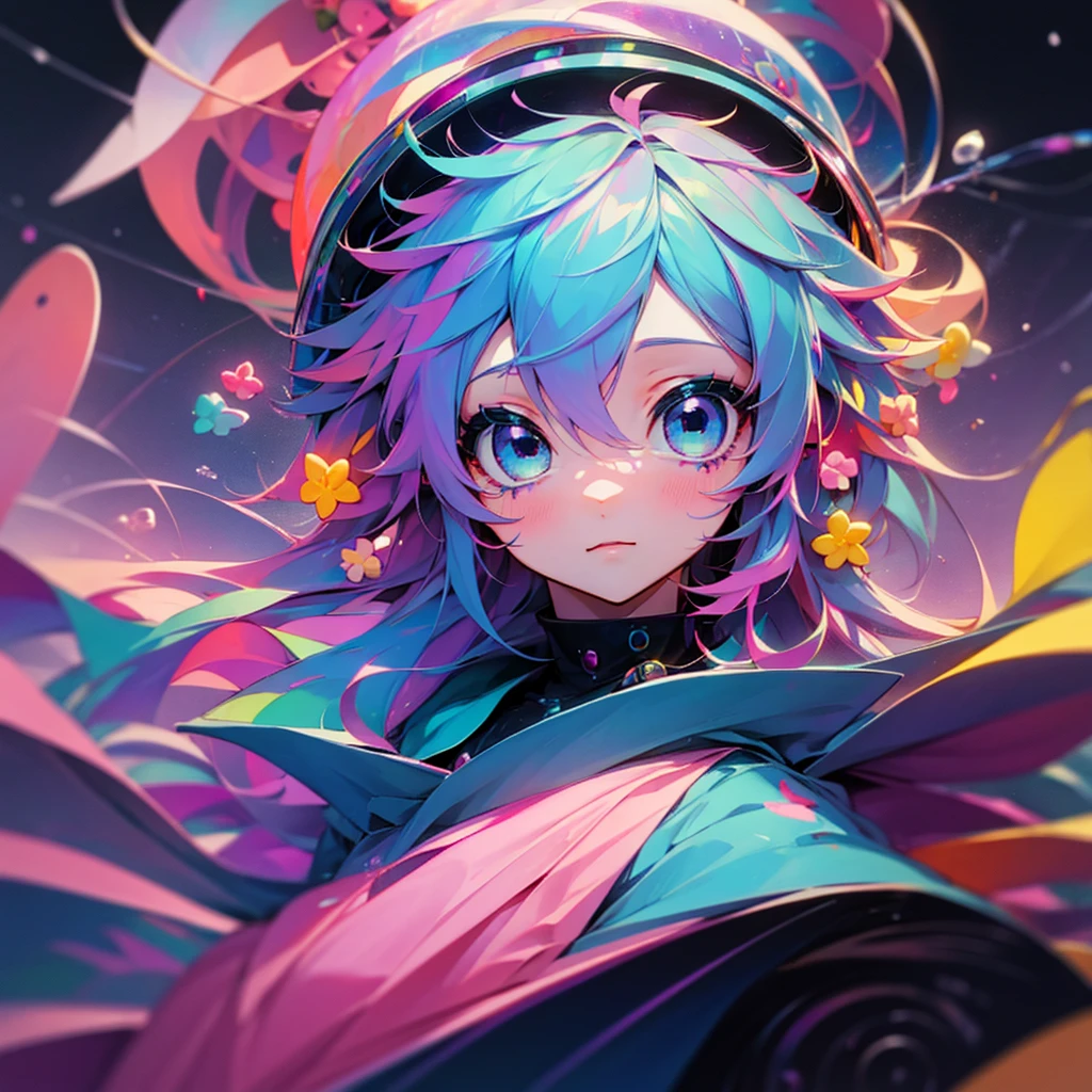 VOCALOID、One girl、colourful hair、PastelColors、dome、cute little、Music Background