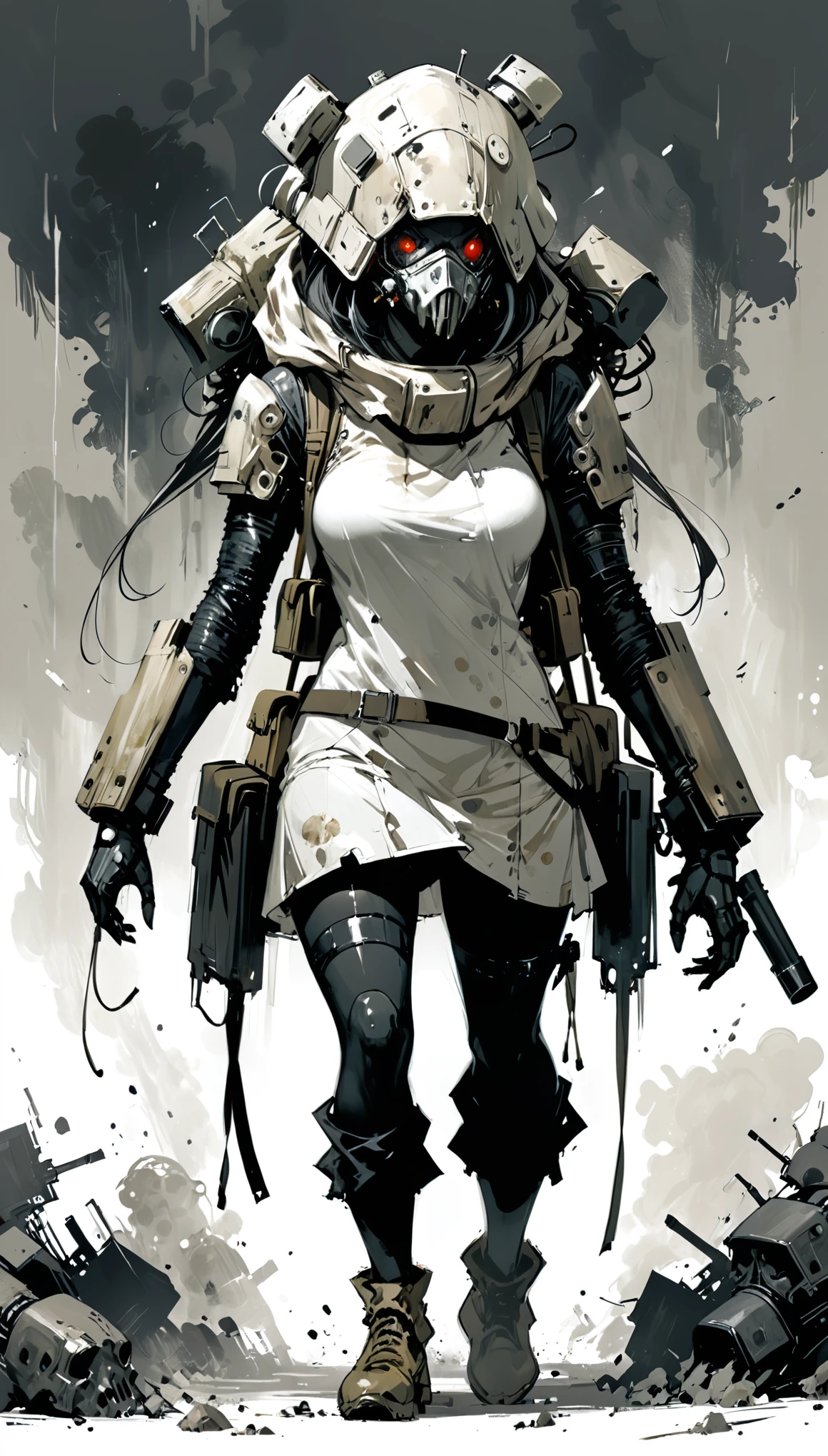 in style of Ashley Wood,1girl,Character Design and Doomsday,