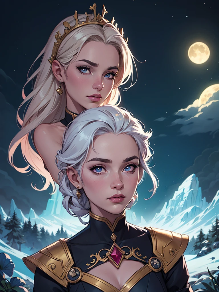 um close de uma mulher com um vestido na neve, Branca de Neve, colorful illustration, zenoscope, portrait of Branca de Neve, Branca de Neve as a d & lutador, J.. Scott Campbell, pale Branca de Neve skin, J. Scott Campbell, estilo ivan talavera e artgerm, artgerm and J.. Dickenson