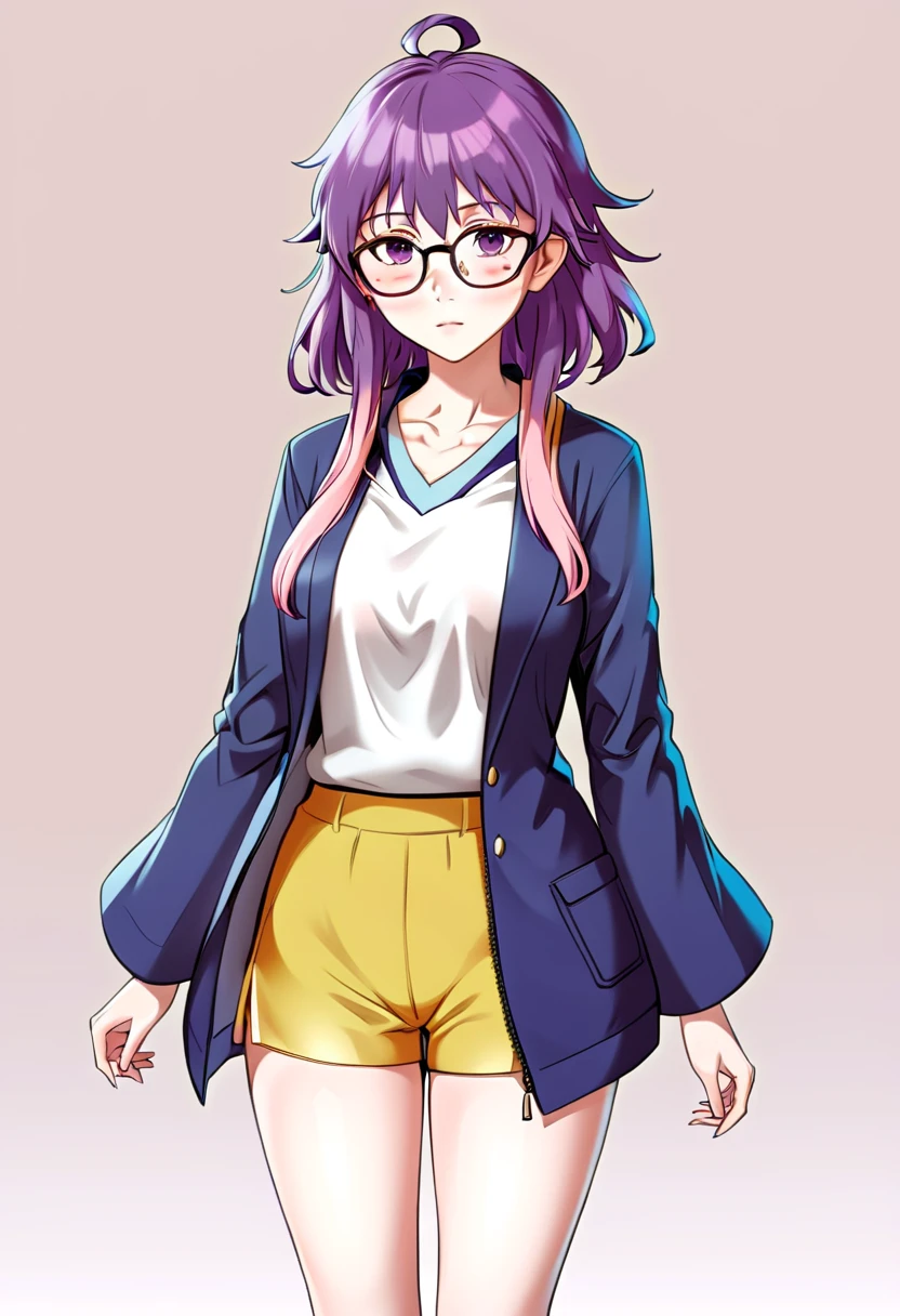 Purple hair and glasses、Anime characters, Marin Kitagawa Fanart, Anime Moe Art Style, Cute girl anime visuals, Female protagonist 👀 :8, Short full body portrait!, Demon Slayer Louis Fan Art, Official character art, safebooru anime images, Official Art, 2D Anime Style, Anime charactersとして, Hinata Hyuga