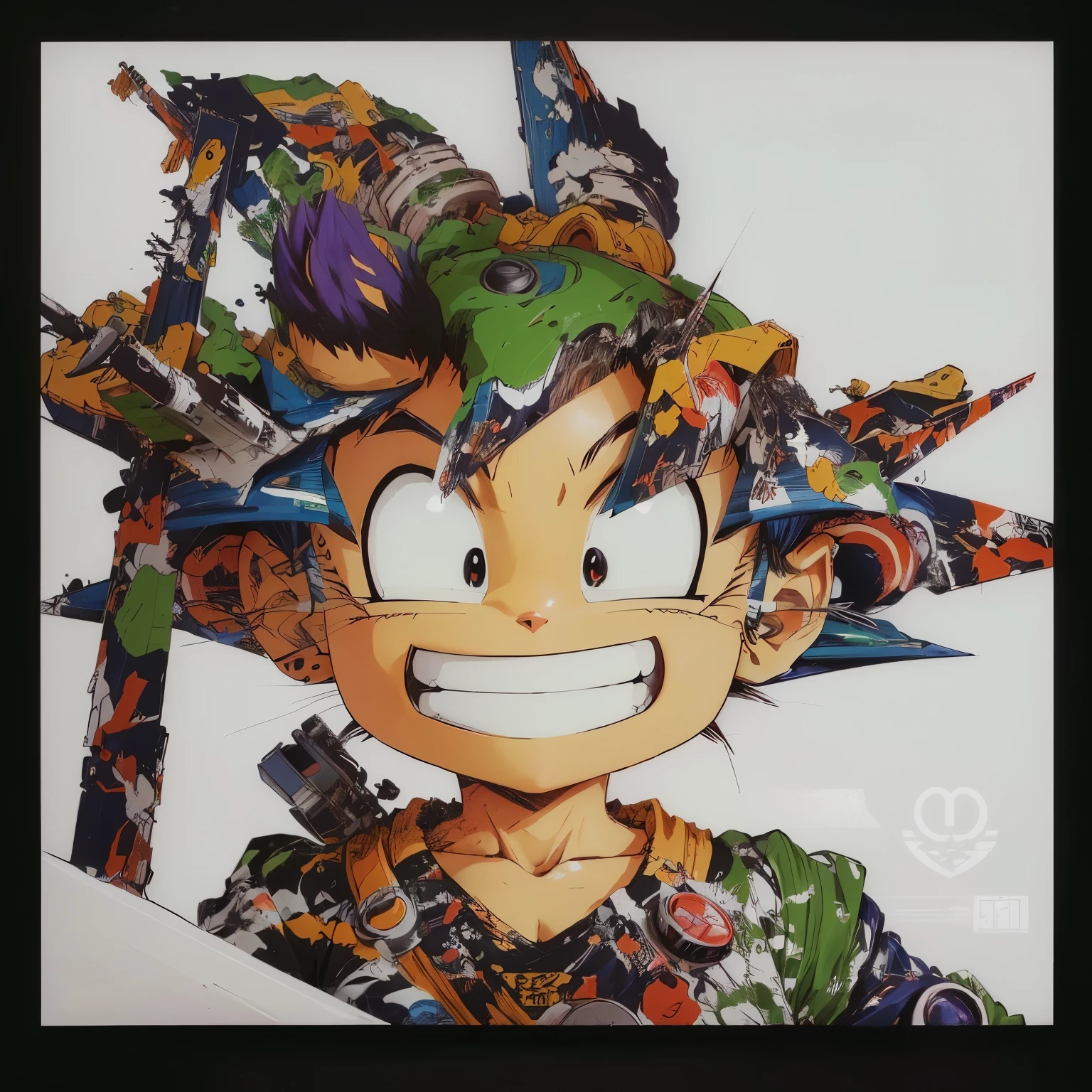 hay una imagen de un personaje de dibujos animados con muchos estilos de cabello diferentes, animado trending artwork, animado cartoon, trending animado artwork, trending animado art, animado highly detailed, animado character; Arte de cuerpo completo, Guau!!!!!!, human goku, dragon ball art style, arte oficial, toriyama akira 📹, animado robotic mixed with organic, animado!!!!!!!!!!!!!!!, animado screenshot pattern