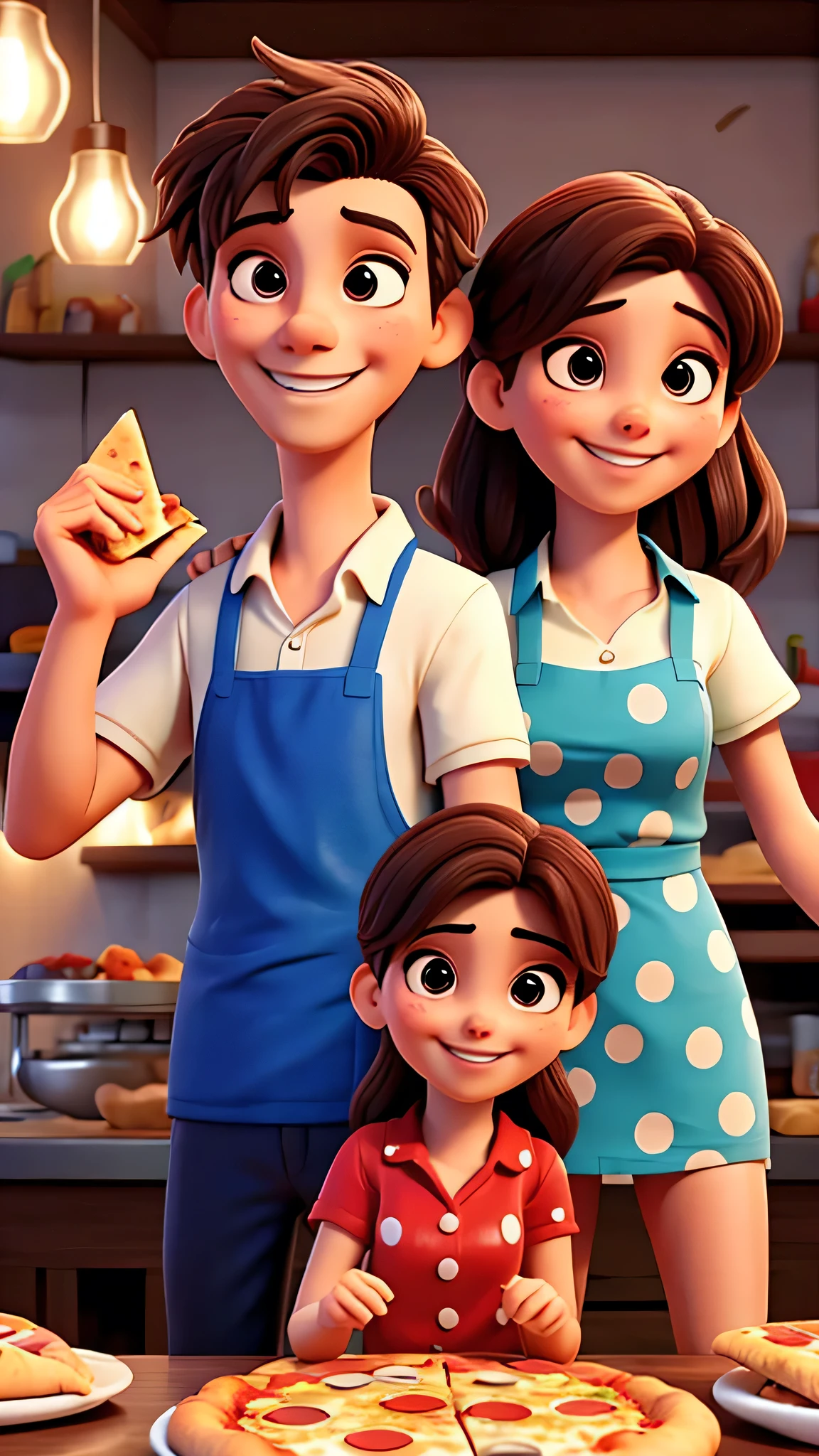 Casal de idosos provando uma pizza e sorrindo