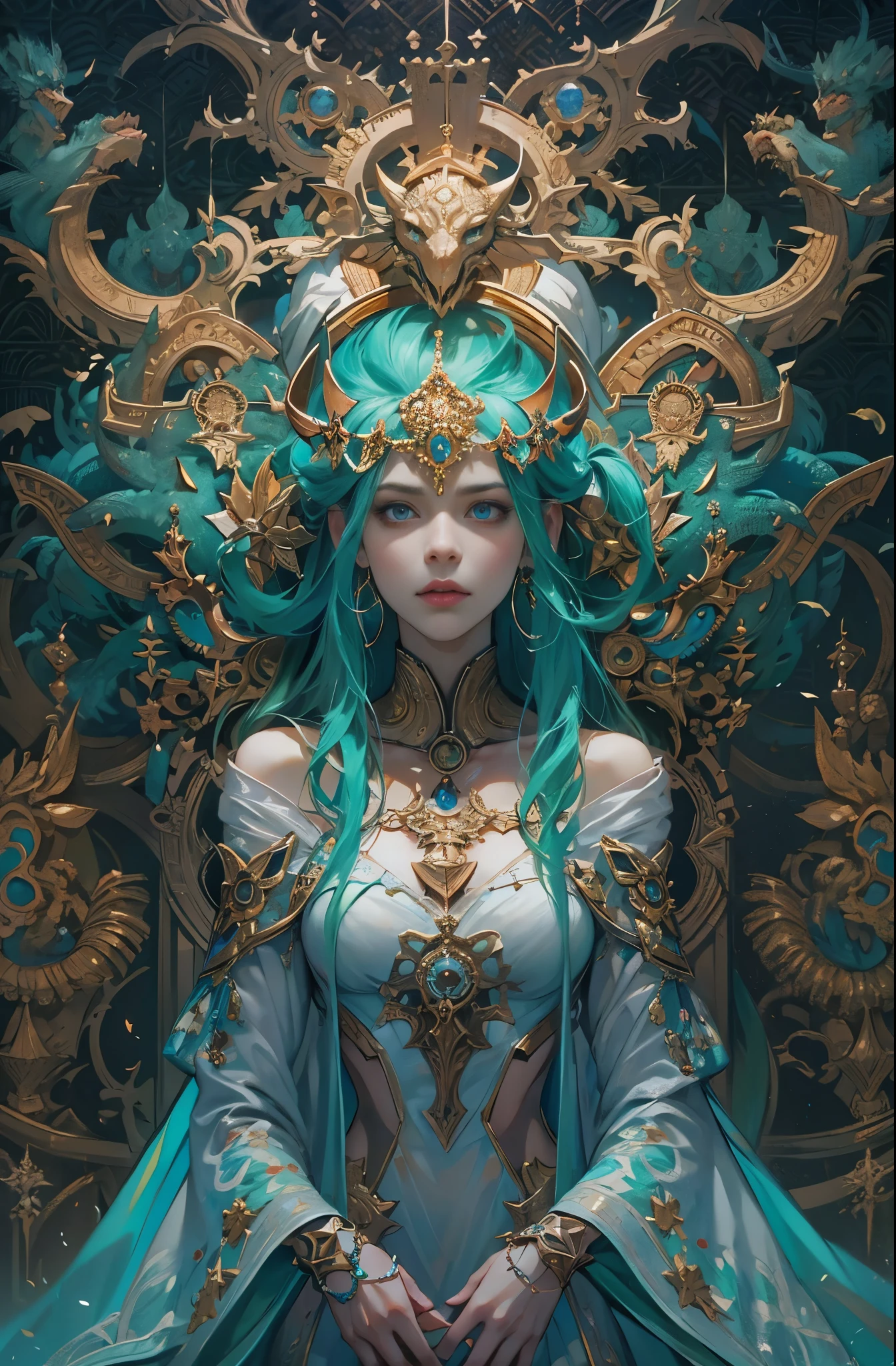 hell、purgatory、A world without light, Black Ghost、fear, Wails, despair, Breathtaking beauty, Gothic, Solemn, Majestic, Very beautiful Caucasian woman in her 20s、Queen of the Dead、The majesty of the queen, Persephone and Cerberus, Ultra-fine paintings by Yan J., Artstation Contest Winner, Fantasy art, Karol Baak and Peter Mohrbacher, Mohrbacher's artistic style, Peter Mohrbacher's style, Peter Mohrbacher Art Style, Peter Moerbacher Style, detailed Fantasy art, 4K Fantasy art, By Jean Jay., Fantasy artスタイル, 2. 5D CGI Anime Fantasy Artwork, epic Fantasy artスタイル hd, Epic fantasy digital art style, 詳細なFantasy art, Detailed digital 2D fantasy art, Luan Jia and Artgerm, 8k Fantasy art, Sharp contours, Sharp eyes with slit length, Beautiful and delicate blue eyes, pretty much beautiful face, Unparalleled beauty, masterpiece, highest quality, The perfect angle, Perfect composition, Best Shot, Official Art, Cinematic light, Very beautiful and fantastic scenery, before, Ultra-precision coating, Luminism, art by Carne Griffiths and What a bone Concept Art, 4K resolution, Fractal isometricdetailed bioluminescence , 3D Rendering, Octane Rendering, Exquisitely crafted , Cinematic, Trending isometric surreal cover photos、Art Station'Amazing full color, Hit definition , Very subtle contrast of light and shadow, Cinematic,Great background, Abstract Beauty,stand, Approaching perfection, Pure Form, Golden Ratio, minimum, Revert, Concept Art, What a bone、Intricate details, 8K Post-Production, High resolution, Hyper Detail, Art Stationのトレンド, Studio shot, Intricate details, Extremely delicate and detailed painting style, Beautiful painting art, Close-up