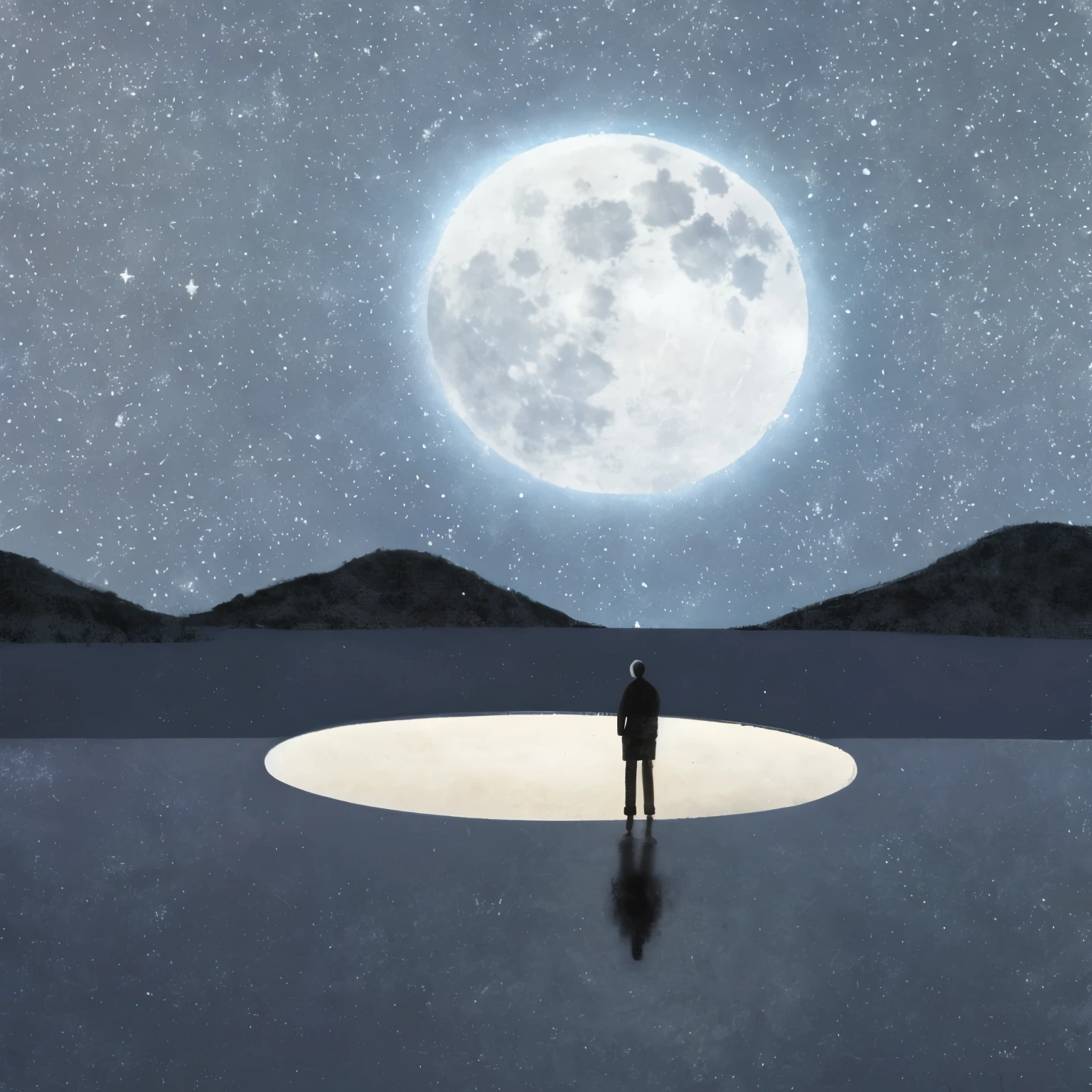 Serenity Style, moon, Virtual space, Starry sky background, simple, nature, Transparent Person