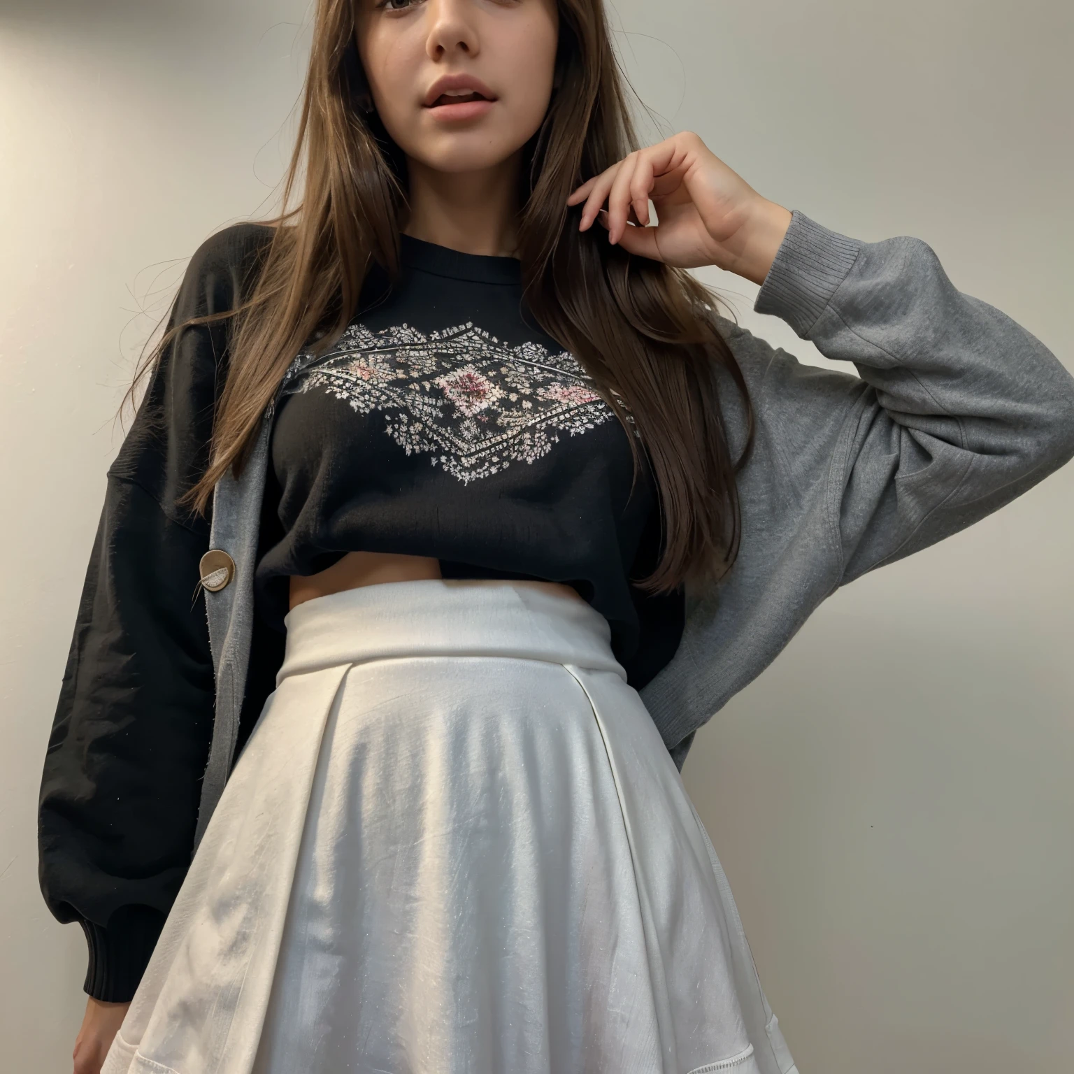 (Masterpiece)1.5 Girl, Beautifull Face, Beautifull Body, Long Leg, Long Hand, With Long tight Skirt, Quiet Face, With Sweater Clothes, Cute Face,stick out tongue while Sad
, Long Leg, Long Leg, Long Leg, Tongue, Open Leg, Beautifull, Beautifull Face