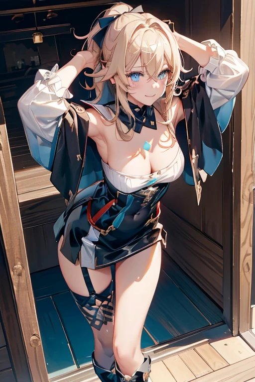 (from above:1.2),(from side:0.9), ((Face)), (Close-Up:0.4), 1female, teacher, wearing a hoodie, bootyshorts, Thicc, small breast, light colored hair, long hair, blue eyes, face to detail, detailed eyes, the background is a pizzaria, smiling, highest quality, (RAW photo:1.2)(Curve,Model,glamor:1.5),Beautiful breasts,Farbe_aberration,beautiful detailed shadow,Beautiful eyes,Beautiful body,Beautiful skin,beautifull hands,(medium_breasts:1.5),Brown hair,watching at viewers,black suspenders,Bulging big,breasts,walls: Black miniskirt, garters, Gaze, Small face,bangss,holster,Beautuful Women,hands up,leg holster,Gaze,black boots panty shot, provocation,flank,flank sweat soio,arm,,narrow waist,(with sparkling eyes and a contagious smile),her thin pubic hair, looking at viewer, pose muy sexy"