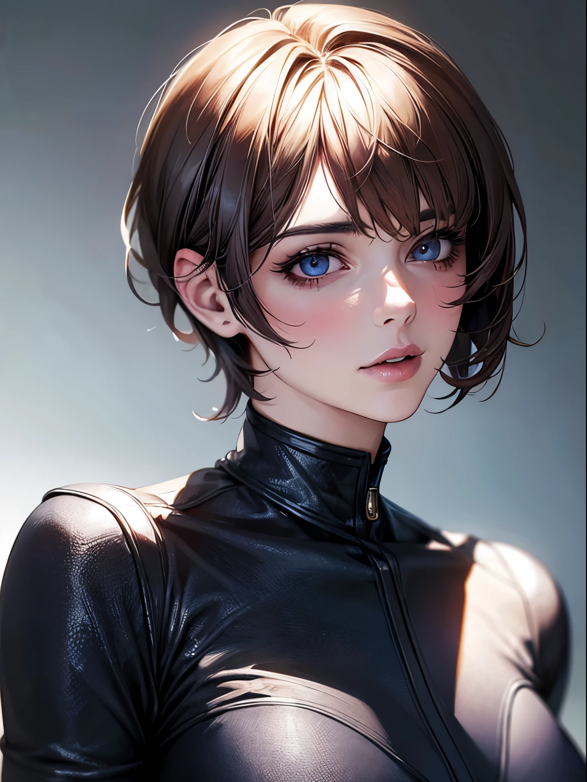 highest quality, Ultra-high resolution, (Realistic: 1.4), beautiful Eyes, Super beautiful, Very short hair, beautiful, beautiful Soldier, Eyes that beckon, Mistress&#39;s point of view, Attractive look, Sexy smile, Perfect Style, Perfect balance, Detailed skin, Mischievous Gaze