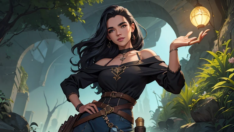 Foto hiperrealista de Kelsey Asbille, Create dystopian masterpieces. como um bruxo, cena do filme Witcher, toda a figura vestida no estilo bruxo, fora da medieval dentro, Mulher bonita, magrelo, grandes seios grandes, cabelo preto longo, rosto detalhado, sorriso, Facing the camera, photo taken from a distance, idade de 25 anosobra de arte, melhor qualidade:1.2), Evolutionrogue, 1 garota, Sozinho, seios, olhando para o espectador, sorriso, cabelo curto, saia, large seios, cabelo castanho, Camisa, cabelo preto, luvas, umbigo, decote, olhos verdes, cabelo branco, pantyhose, cabelo multicolorido, gargantilha, black luvas, minisaia, black saia, fora do ombro, colarinho, cabelo em dois tons, Transparente, inventar, batom, spikes, pencil saia, off-shoulder Camisa, spiked colarinho, black lips, franja tingida, studded colarinho, nome do personagem, hand on hip, sorriso, card \(average\), sentado, pencil, dentro de casa, cadeira, mesa, looking at the viewerWith a dragon Ennifer Connelly, very long to the waist and half curly with bangs, seios pequenos, olhos grandes com um brilho apaixonado, olhos verdes mel, Um lindo sorriso, vestindo uma camiseta preta longa com um terno feminino verde e jeans, in a serious and sweet comic-style pose, alta qualidade Jennifer Connelly personagem mulher estilo Jennifer Connelly com marcas de guerras Imagem de desenho animado de uma mulher .Ilustra??o estilo desenho animado, estilo de arte dos desenhos animados, estilo de arte dos desenhos animados, digital illustration style, estilo atompunk projeto de pessoaagens altamente detalhado, arte digital detalhada coragem, Forest fan art, Design de personagens de retrato, beautiful digital illustration, retrato de alta qualidade, Arte em quadrinhos, mulher jovem cabelo com transas lindas . Rainha Anna por Jennifer Connelly olhos delineados Busto average grande e roupas sexy maravilhosas. image expression of sexual desire from waist to head illustration Queen Anne of Arendel