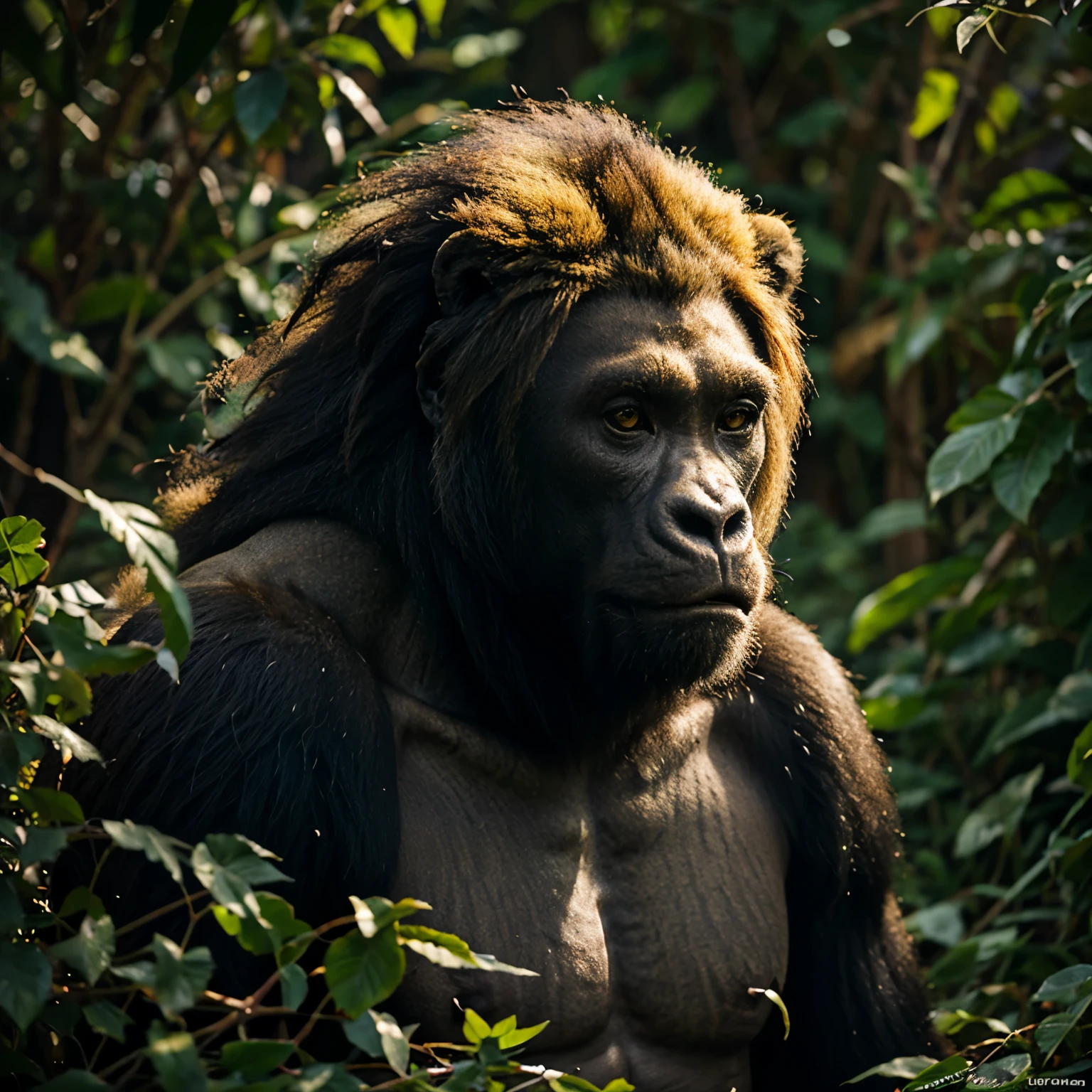 gorilla lion