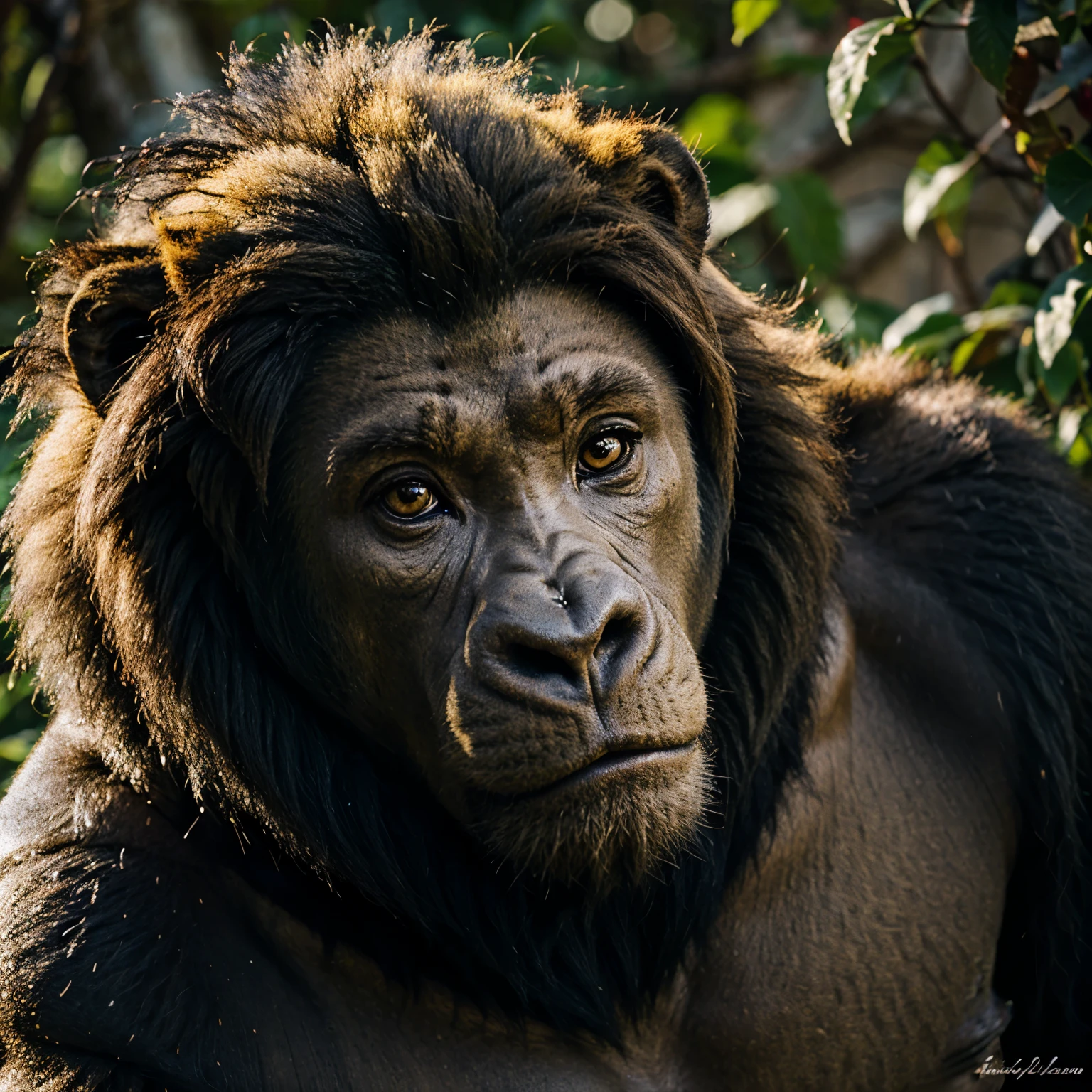 gorilla lion