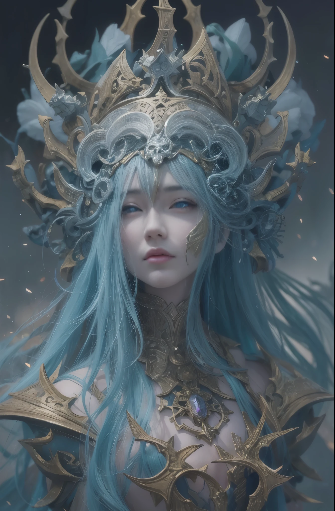 hell、purgatory、A world without light, Swarm of Undead、fear, Disillusioned, Wails, despair, depressed, The End, Requiem, Breathtaking beauty, Gothic, Solemn, Majestic, Very beautiful Caucasian woman in her 20s、Queen of the Exiles、The majesty of the queen, ペルセポネとhellの番犬, Countless Skulls, Concept Art | ArtJam, 4K Fantasy art, ArtJam julie bell beeple, Fantasy art Behance, 詳細なFantasy art, Peter Mohrbacher. Unreal Engine, Mohrbacher's artistic style, Peter Mohrbacher artstyle, Ultra-fine paintings by Yan J., Artstation Contest Winner, Fantasy art, カロル・バクとPeter Mohrbacher, Mohrbacher's artistic style, Peter Mohrbacherのスタイル, Peter Mohrbacher Art Style, Peter Moerbacher Style, detailed Fantasy art, 4K Fantasy art, By Jean Jay., Fantasy artスタイル, 2. 5D CGI Anime Fantasy Artwork, epic Fantasy artスタイル hd, Epic fantasy digital art style, 詳細なFantasy art, Detailed digital 2D fantasy art, ルアン・ジアとArtJam, 8k Fantasy art, Sharp contours, Sharp eyes with slit length, Beautiful and delicate blue eyes, pretty much beautiful face, Unparalleled beauty, masterpiece, highest quality, The perfect angle, Perfect composition, Best Shot, Official Art, Cinematic light, Very beautiful and fantastic scenery, before, Ultra-precision coating, Luminism, art by Carne Griffiths and What a bone Concept Art, 4K resolution, Fractal isometricdetailed bioluminescence , 3D Rendering, Octane Rendering, Exquisitely crafted , Cinematic, Trending isometric surreal cover photos、Art Station'Amazing full color, Hit definition , Very subtle contrast of light and shadow, Cinematic,Great background, Abstract Beauty,stand, Approaching perfection, Pure Form, Golden Ratio, minimum, Revert, Concept Art, What a bone、Intricate details, 8K Post-Production, High resolution, Hyper Detail, Art Stationのトレンド, Studio shot, Intricate details, Extremely delicate and detailed painting style, Beautiful painting art, Close-up