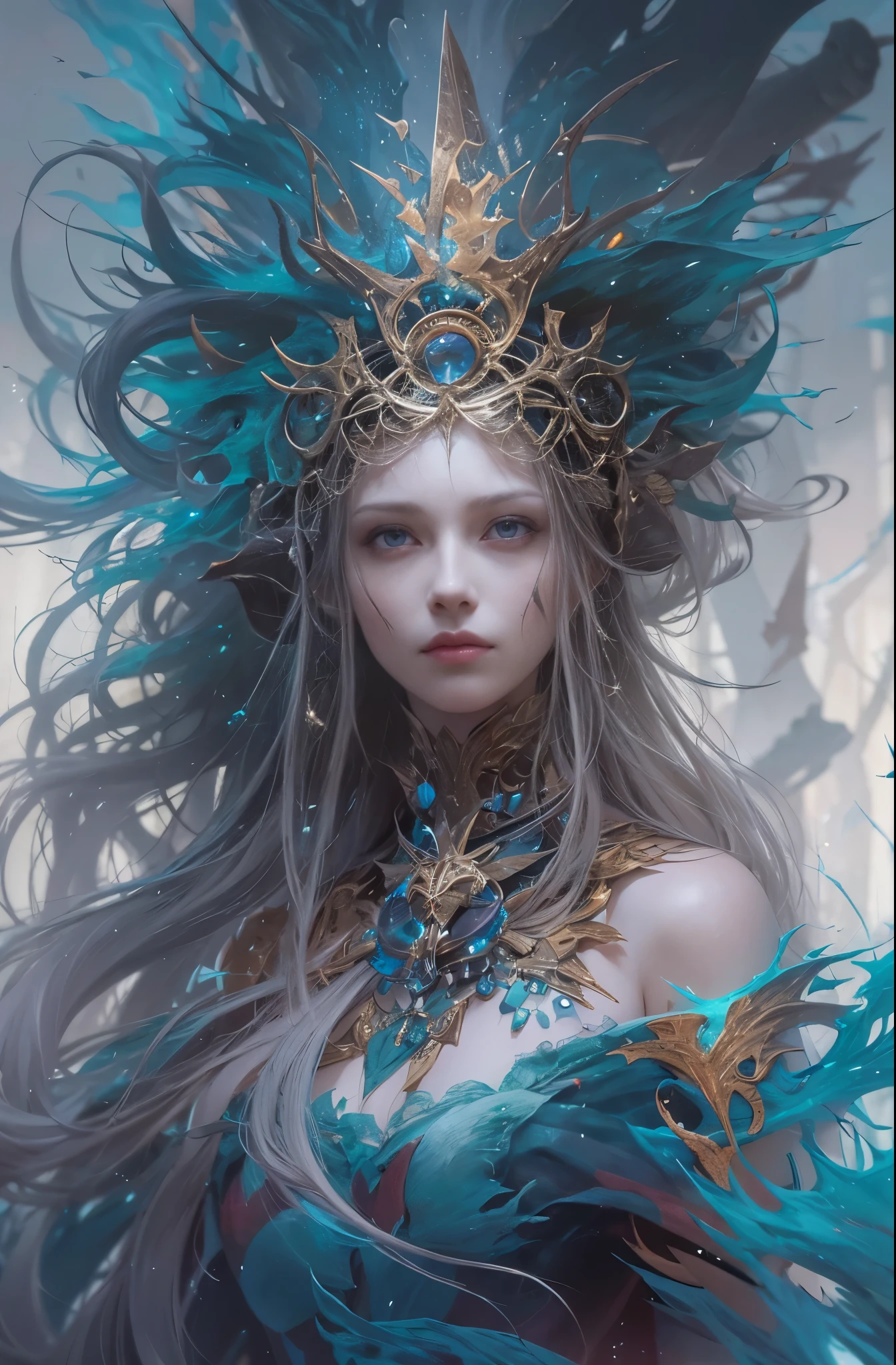 hell、purgatory、A world without light, Swarm of Undead、fear, Disillusioned, Wails, despair, depressed, The End, Requiem, Breathtaking beauty, Gothic, Solemn, Majestic, Very beautiful Caucasian woman in her 20s、Queen of the Exiles、The majesty of the queen, ペルセポネとhellの番犬, Countless Skulls, Concept Art | ArtJam, 4K Fantasy art, ArtJam julie bell beeple, Fantasy art Behance, 詳細なFantasy art, Peter Mohrbacher. Unreal Engine, Mohrbacher's artistic style, Peter Mohrbacher artstyle, Ultra-fine paintings by Yan J., Artstation Contest Winner, Fantasy art, カロル・バクとPeter Mohrbacher, Mohrbacher's artistic style, Peter Mohrbacherのスタイル, Peter Mohrbacher Art Style, Peter Moerbacher Style, detailed Fantasy art, 4K Fantasy art, By Jean Jay., Fantasy artスタイル, 2. 5D CGI Anime Fantasy Artwork, epic Fantasy artスタイル hd, Epic fantasy digital art style, 詳細なFantasy art, Detailed digital 2D fantasy art, ルアン・ジアとArtJam, 8k Fantasy art, Sharp contours, Sharp eyes with slit length, Beautiful and delicate blue eyes, pretty much beautiful face, Unparalleled beauty, masterpiece, highest quality, The perfect angle, Perfect composition, Best Shot, Official Art, Cinematic light, Very beautiful and fantastic scenery, before, Ultra-precision coating, Luminism, art by Carne Griffiths and What a bone Concept Art, 4K resolution, Fractal isometricdetailed bioluminescence , 3D Rendering, Octane Rendering, Exquisitely crafted , Cinematic, Trending isometric surreal cover photos、Art Station'Amazing full color, Hit definition , Very subtle contrast of light and shadow, Cinematic,Great background, Abstract Beauty,stand, Approaching perfection, Pure Form, Golden Ratio, minimum, Revert, Concept Art, What a bone、Intricate details, 8K Post-Production, High resolution, Hyper Detail, Art Stationのトレンド, Studio shot, Intricate details, Extremely delicate and detailed painting style, Beautiful painting art, Close-up