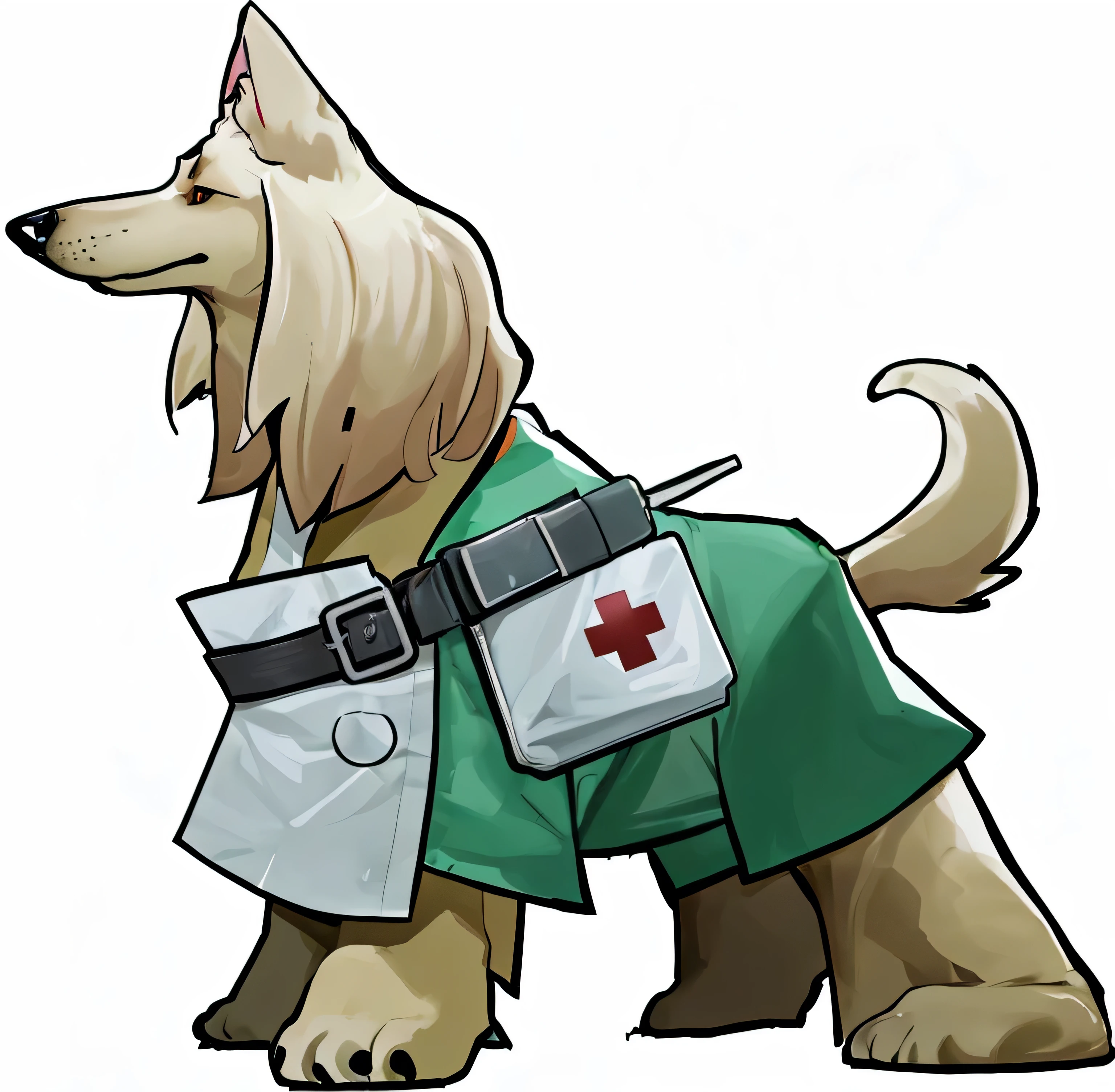 猎dog,Smooth hair,Rich hair,Rich details,dog,Medical Kit,Surgical gowns,Nurse,colorful