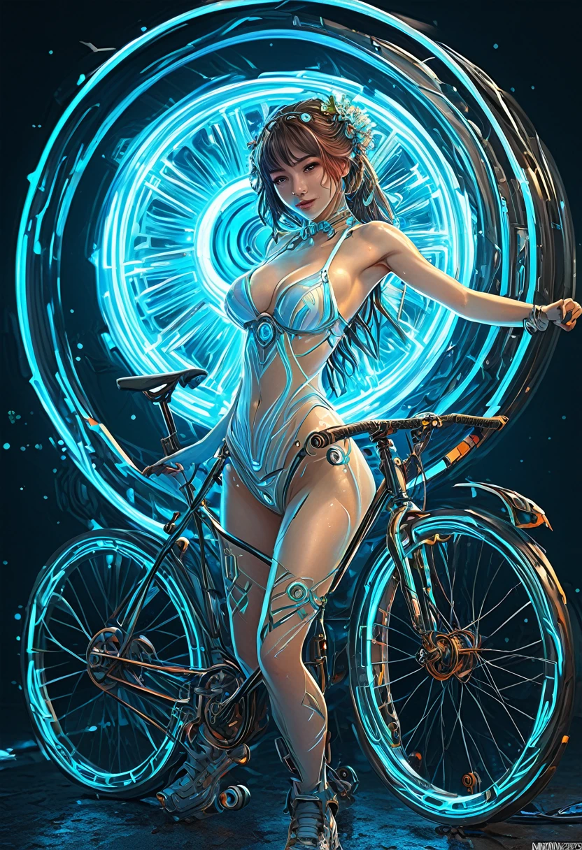 Happy, whole body, Beautiful anime waifu style girl, Super Fine, Luminism, Concept art by Carne Griffiths and Wadim Kashin, 4K resolution, Fractal isometric detail bioluminescence , 3D Rendering, Octane Rendering, Wheels within wheelsly detailed , Movie, Popular isometric centered surreal cover photo on art site，Awesome full color, Hand Painted , Perseverance, Realistic Mucha , Wheels within wheels, Hit Definition , Movie,sketch, Thick lines,