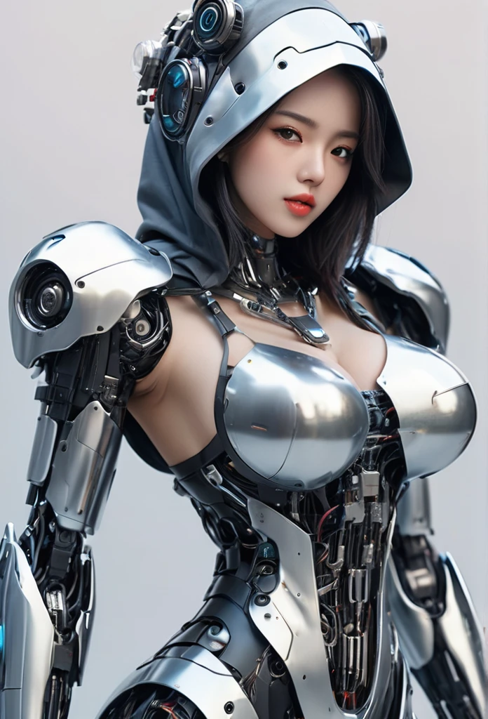 Realistic picture 8k,Masterpiece,Highest quality,Maximum details,anatomy,hips up,
Cyber beautiful girl robot cyberMachinery ,«Little metallic Riding Hood