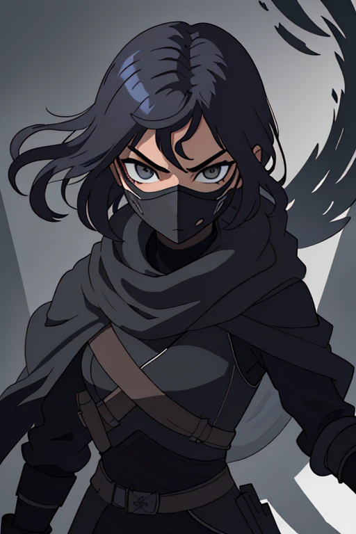 Xia, the orphaned teen, was adopted by the Anbu Black Ops and transformed into a formidable assassin in the Shinobi world. With her short, jet-black hair cascading down her shoulders, framing her face that is veiled beneath a mask, the resemblance to a crow's beak is uncanny and adds an air of mystery. Xia's stature is tall and elegant, exuding an aura of respect, yet she maintains a slightly flat-chested appearance. Her demeanor may be emotionally detached, but her fox-like eyes, hidden behind the mask, gleam with an intensity that betrays her exterior coldness.