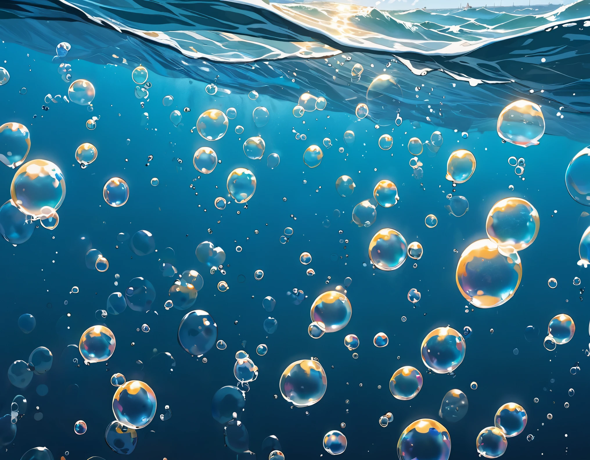 A bunch of bubbles in the ocean