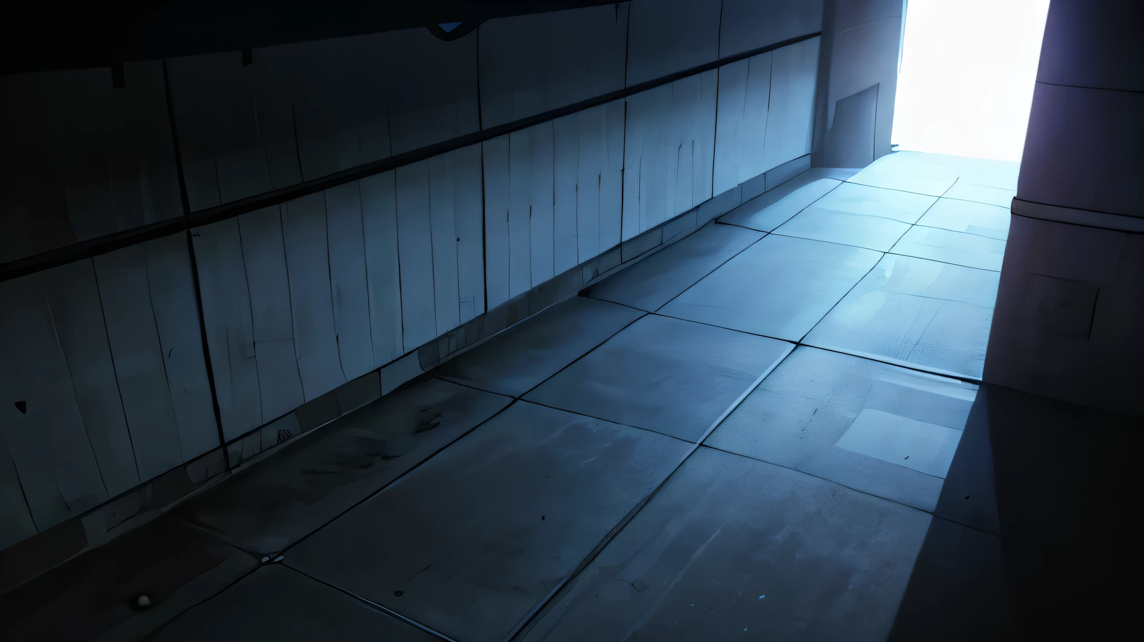 from above，One empty parking space in the underground parking lot，There are no people present，Doomsday atmosphere，Wide-angle viewing angle,Ominous atmosphere,Vibrant colors,