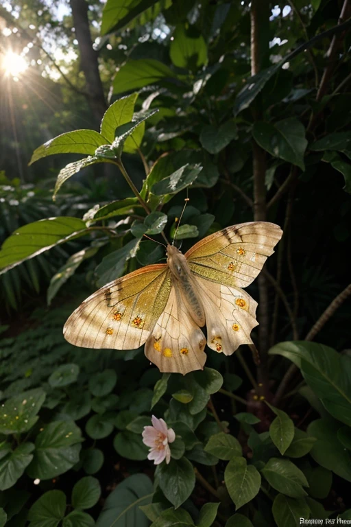 A delicate flower opens its petals in the morning sun, while dewdrops glitter on the leaves.
A tiny raindrop falls on a leaf and leaves a perfect circle.
The bark of an old tree is covered with moss and tells stories from times gone by.
A butterfly wing shimmers in all the colors of the rainbow, while fluttering in the sunlight.
Eiszapfen funkeln wie Diamanten an den Zweigen eines Baumes, while the winter landscape lies in the background. Hyperrealismus