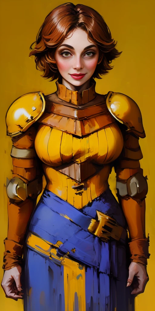 (masterpiece, best quality, 4k, 1girlsolo, 1MILF, mmplatz, smile, red cheeks, plain background:1.2) Female Knight (Final Fantasy Tactics)