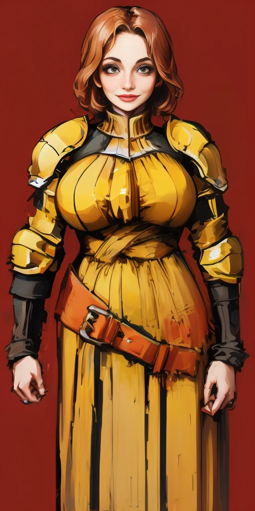 (masterpiece, best quality, 4k, 1girlsolo, 1MILF, mmplatz, smile, red cheeks, plain background:1.2) Female Knight (Final Fantasy Tactics)