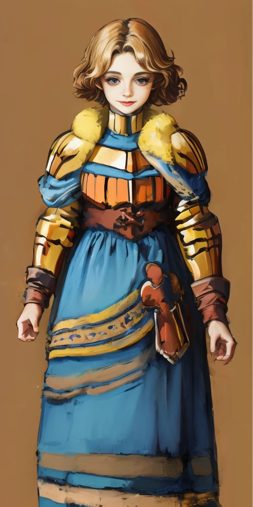 (masterpiece, best quality, 4k, 1girlsolo, 1MILF, mmplatz, smile, red cheeks, plain background:1.2) Female Knight (Final Fantasy Tactics)
