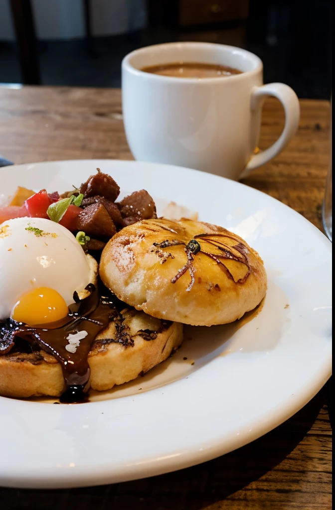 An English breakfast served