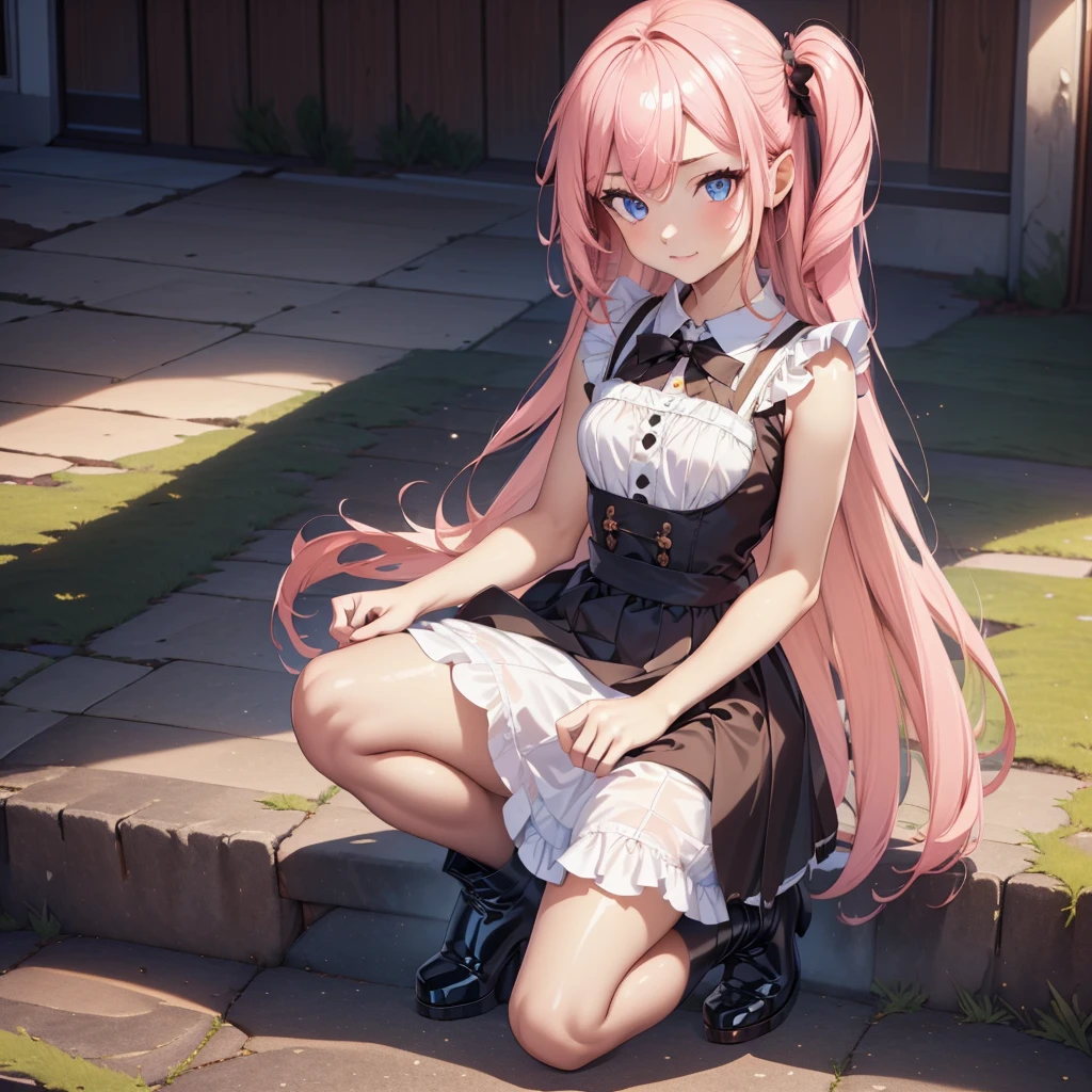 (best quality, masterpiece, uncensored, high quality, ultra detailed, extremely detailed CG, beautiful face, beautiful eyes, beautiful hair), solo, 1girl, (((li:1.3))), ((((6 ye)), (infant), short su hair, (hairs between eyes, crossed bangs:1.5), (short with long locks), salmon pink hair, beautiful big eyes, cyan eyes, drooping eyes, happy, innocent, hair ribbon, white frilled dress, navy blue pinafore dress, plaid cape, frilled legwear, platform boots, (extremely awesome detailed deep-silky-healthy-lackwarm-foundational-soft-skin:1.1), (extremely awesome detailed gleaming skin), (extremely awesome detailed pretty face, extremely awesome detailed eyes, extremely awesome detailed shiny hair:1.2), extremely awesome detailed dynamic lighting, extremely awesome detailed caustic, extremely awesome detailed deep shadows,(best quality, highres, absurdres, extremely awesome detailed CG unity 8K HDR wallpaper, perfect anatomy:1.1),(extremely awesome detailed realistic, extremely awesome detailed 3d:1.0)