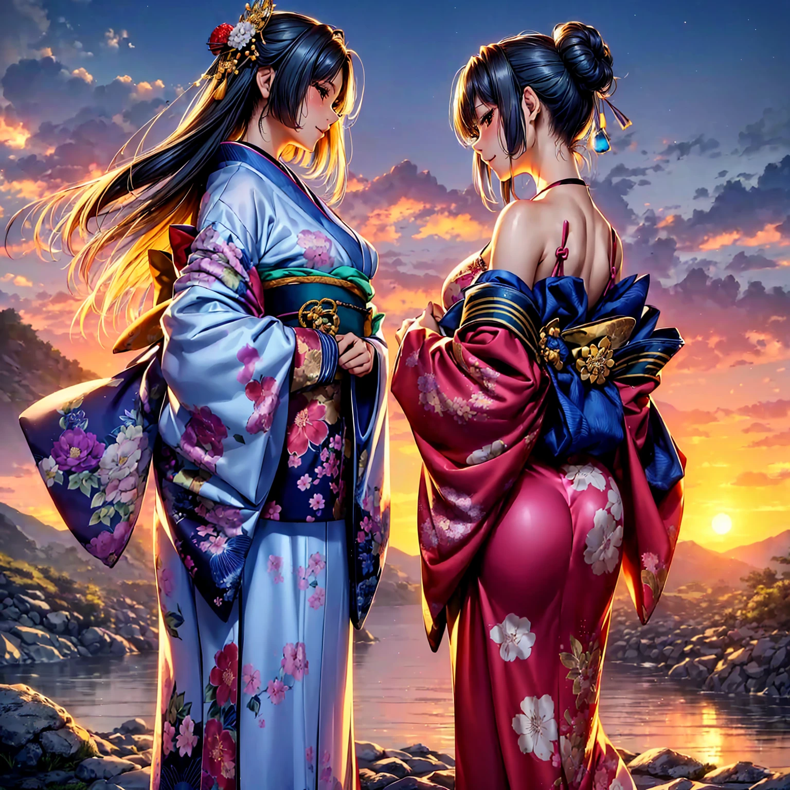 (((highest quality、masterpiece、Very high resolution、Highly detailed images))),(Beauty Painting),(A woman of perfect and ultimate beauty:18-year-old, Beautiful body:Slender and beautiful breasts、Beautiful Face:smile、Beautiful colorsの髪:Japanese hairstyle and Japanese hair accessories,Beautiful Eyes)、(Best skin and hair texture,Realistic texture,Beautiful texture,Smooth texture)、((Beautiful Japanese Kimono:Beautiful colors:Floral,Exposed shoulders from kimono,Her bra and panties are visible through the gap in her kimono..)),Japanese Castle:castle tower,Beautiful Japanese mountain castles,美しいcastle tower,Beautiful stone wall,Japanese style wooden building,Amazing night sky:Starry Sky,Natural light,Beautiful views,Beautiful colors,Beautiful posture,The wind is blowing:Kimono sleeves flutter:Fluttering Hair,Overall image、Accurate Images、Accurate ???????、Flawless images,Perfect image,Perfect image,Beautiful images,Beautiful images,(Best Shot:1.2,RAW Photos:1.2)
