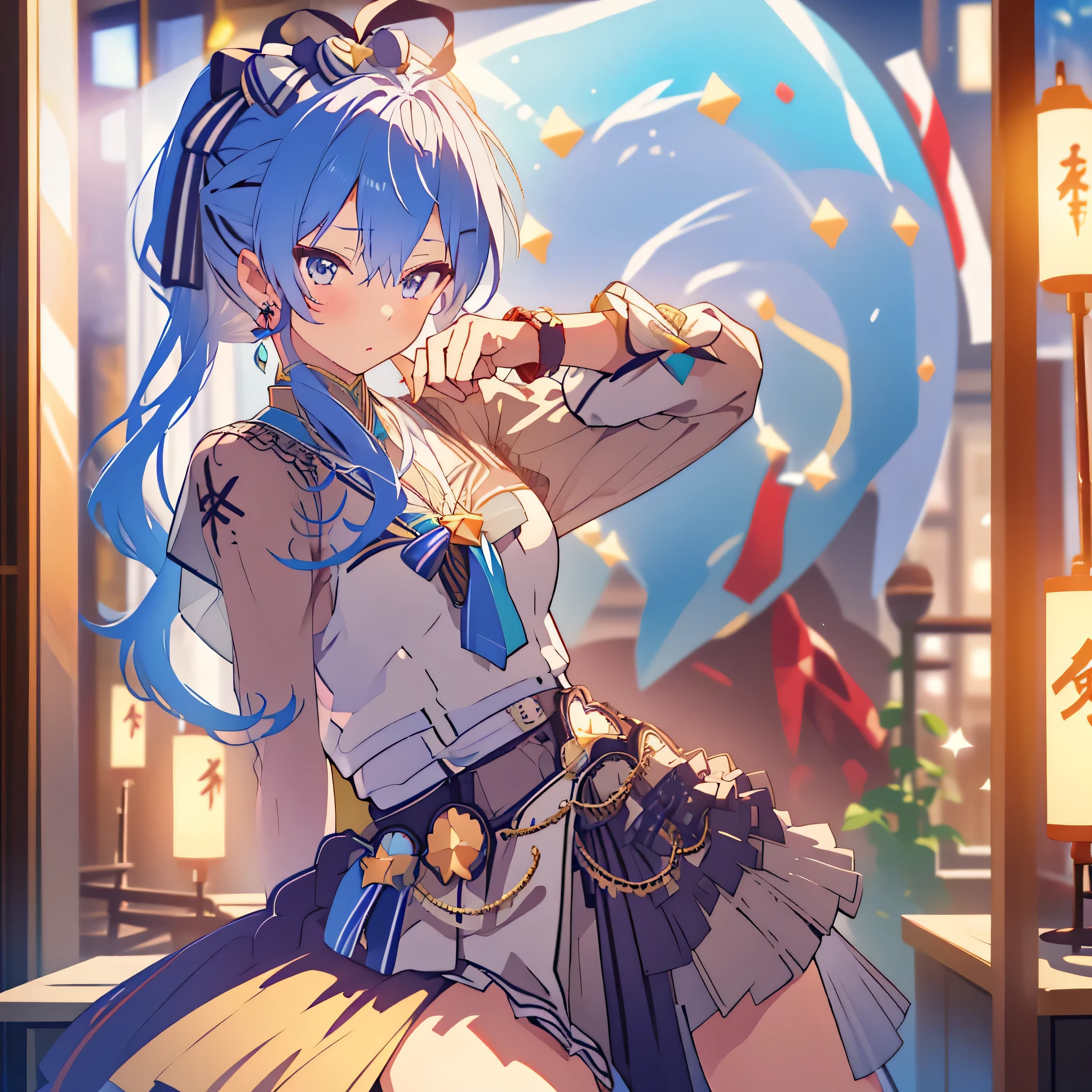 16k、animeillustration、beautiful girl、stockings、virtual youtuber、Travel companion、Very detailed
、Perfect hands、hoshimachi suisei、hololive、Dance、Vivideva、Only one person