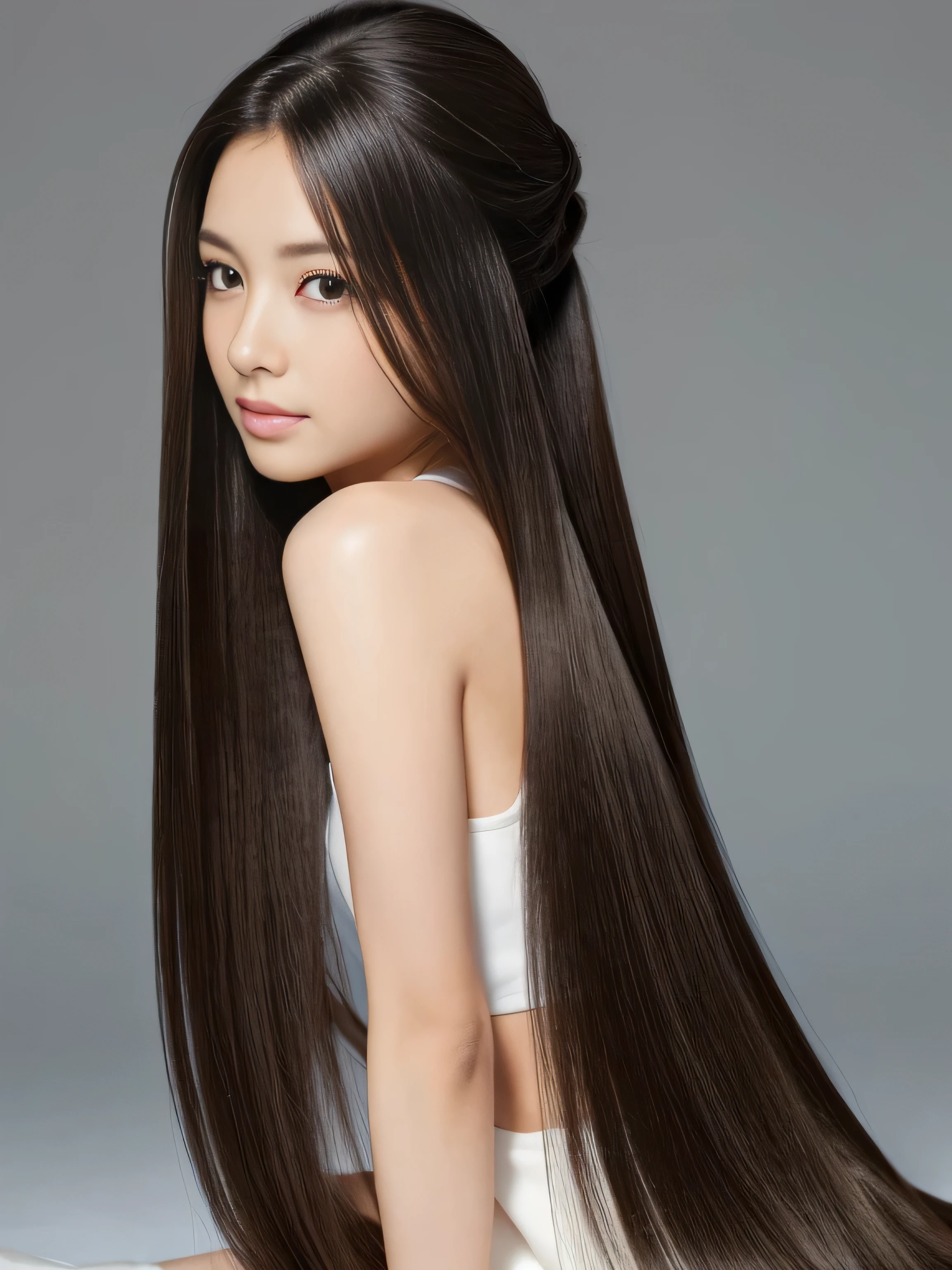 　(Upper Body Shot:1.1)　((highest quality)), ((masterpiece)), (Familiar), (Get used to it)　(Reaches up to the kneeVery long hair　highest quality　Highest detail　Reaches up to the knee、Very long hair that lasts forever:1.3　Flowing Hair　私ncredibly straight hair　Very shiny and thick hair　Abnormally long hair that lasts forever　Flowing Hair on both ends　long hair up to the knees:1.2　long hair up to the knees:1.2　Thick and shiny hair　Very free hair　Abnormally long hair!!!!!　Beautiful silky hair　　Beautiful and shiny hair　Beautiful and shiny hair　Beautiful silky hair　Hair that grows to the knees　Very very, Very long hair!!!!!　Very very, Very long hair!!!!!)　(highest quality　The best ultra-fine　Reaches up to the knee、Very long hair that lasts forever　Flowing Hair　Her hair is gently permed　Very shiny and thick hair　Abnormally long hair that lasts forever　Flowing Hair on both ends　long hair up to the knees:1.2　long hair up to the knees:1.2　Thick and shiny hair　Very free hair　Abnormally long hair!!!!!　Beautiful silky hair　Super long hair down to the knees　Beautiful and shiny hair　Beautiful and shiny hair　Beautiful silky hair　Hair that grows to the knees　Very very, Very long hair!!!!!　Very very, Very long hair!!!!!)　(She is the most beautiful 28-year-old hair model in Japan..)　Perfect Woman&#39;face　(She has a typical Japanese build and skin color..., Her skin is very high quality and ultra high definition.、very beautiful and glowing skin)　(She is photographed against a white wall:2.Standing in front of 0 in a random pose)　(Excessive breasts)　(Her face is long, Eyes and nose)（She has a professional makeup artist help her achieve her sexy look...　Lipstick is natural red　The eyeliner is a beautiful black)　(Her hair is dark black, light brown, blonde, Red-brown, Dark Green, or dark blue..)　(Surreal photos by professional photographers :1.2)　(She is wearing a beautiful blue silk camisole dress. :1.2)　((Her bangs are completely cut off.))　(She has a typical Japanese build and skin color　Her skin is very delicate and sensitive..、and、Such beautiful and radiant skin)　(Her face is long, Small eyes and nose.、Narrow-mouthed　and the most beautiful)　(Japanese Solo Photos&#39;The most beautiful 28 year old women)　　((Rich 1.4))　(Extremely detailed 8K)　(Ultra-fine skin texture 1.4)　(Actual, Vibrant:1.4), 　Sharp focus:1.2、Beautiful woman:1.4　Dynamic Lighting　(Genuine RAW photos taken by professional photographers)　very beautiful and glowing skin)　(Excessive breasts)　(Her face is long, Eyes and nose)　Lipstick is natural red　The eyeliner is a beautiful black)　(Her hair is dark black, light brown, blonde, Red-brown, Dark Green, or dark blue..)　(Surreal photos by professional photographers :1.2)　