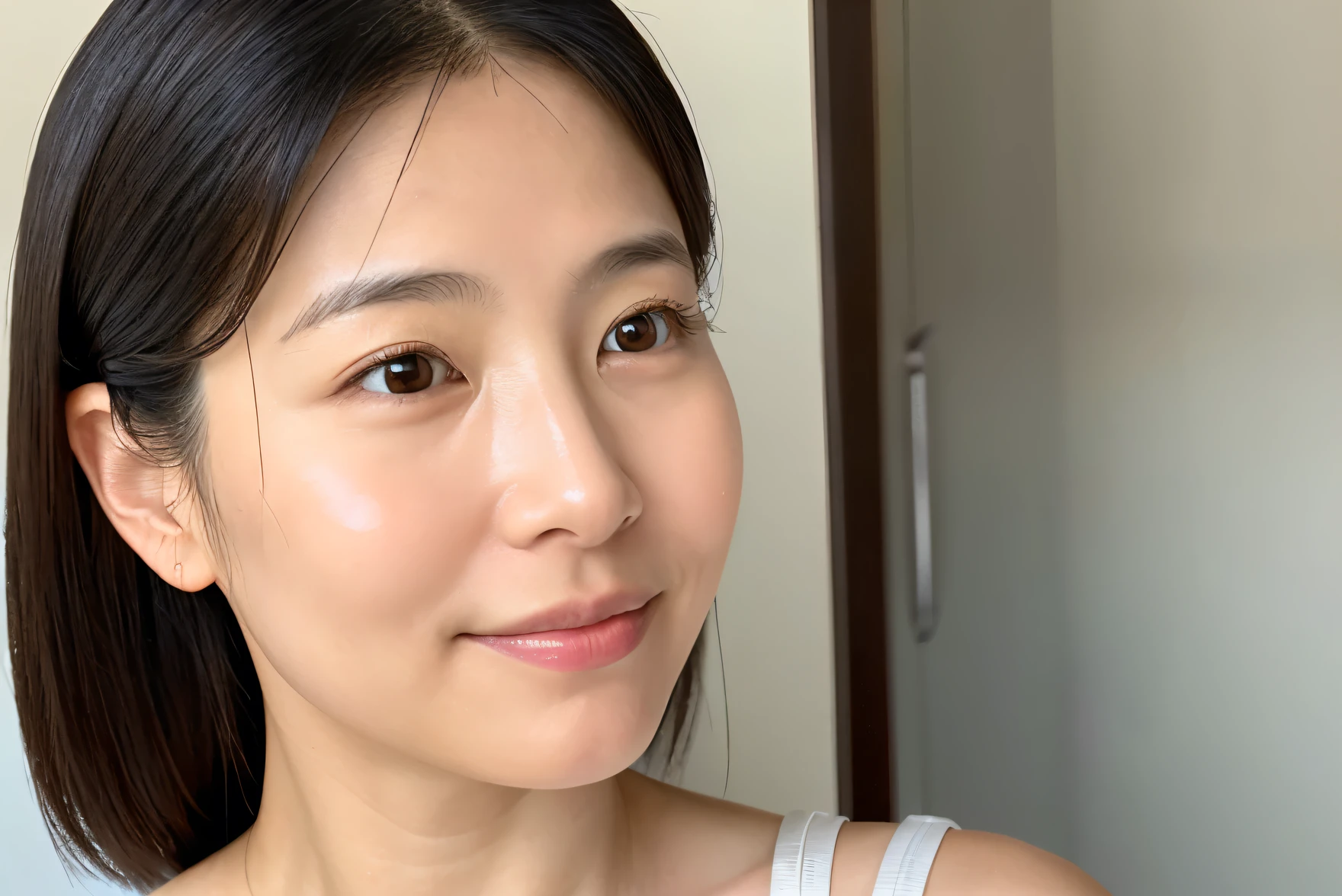 40-year-old woman A woman with beautiful skin 1 person Japanese women looking at the camera Skin feels fresh、Moisturized face The face is glowing