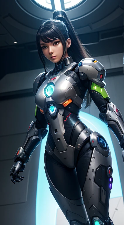 Arafed woman in futuristic suit posing for a photo, Girl wearing mecha cyber armor, prospect, As an Overwatch character, Linda Chica Cyborg, Perfect anime cyborg woman, Perfect android girl, Inspired by Marek Ocon, Impressive armor, Beautiful and attractive female cyborg, Beautiful portrait of Samus Aran, Cyber Suit, Beautiful female android!, Girl in Armor, Beautiful Armor