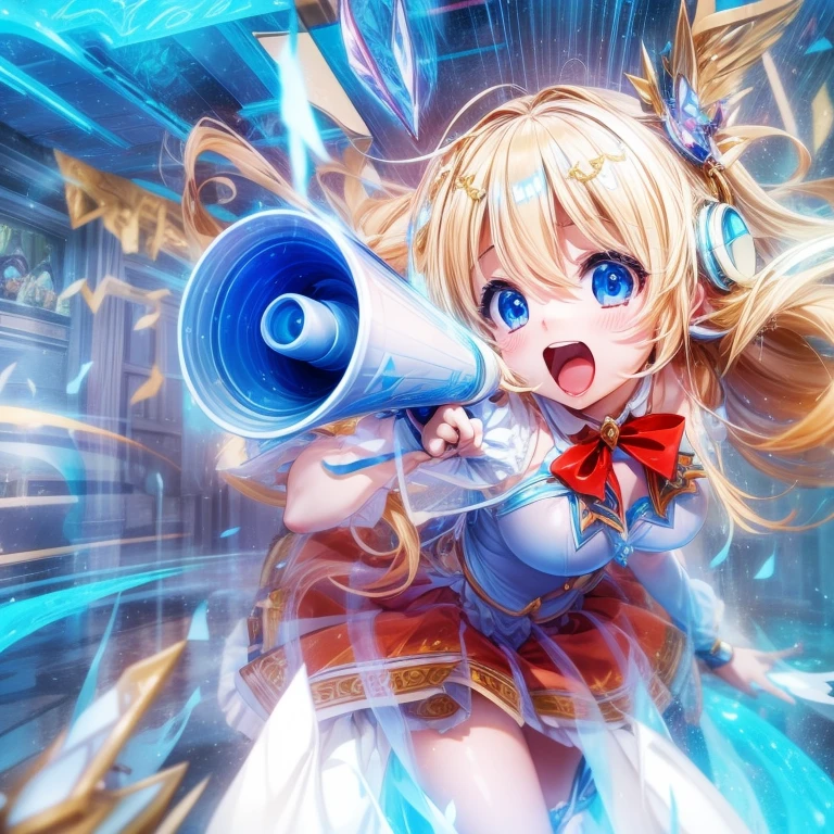 High quality cute waifu fantasy photos, Rushing musical notes with sharp noise effect from speakers、、Camel Toe、Giant tit、Nipple Puffs、Cleavage、Plump、Super big breasts、Super big butt