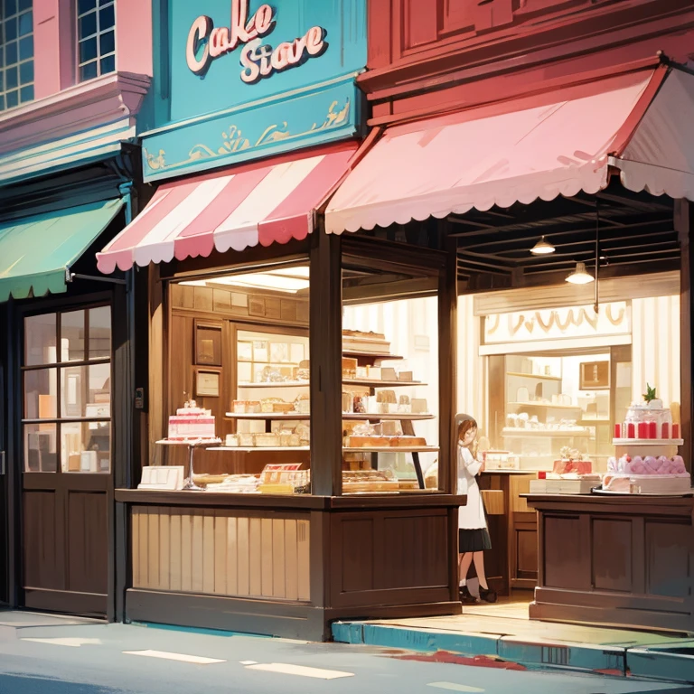 Cake shop commercial illustration