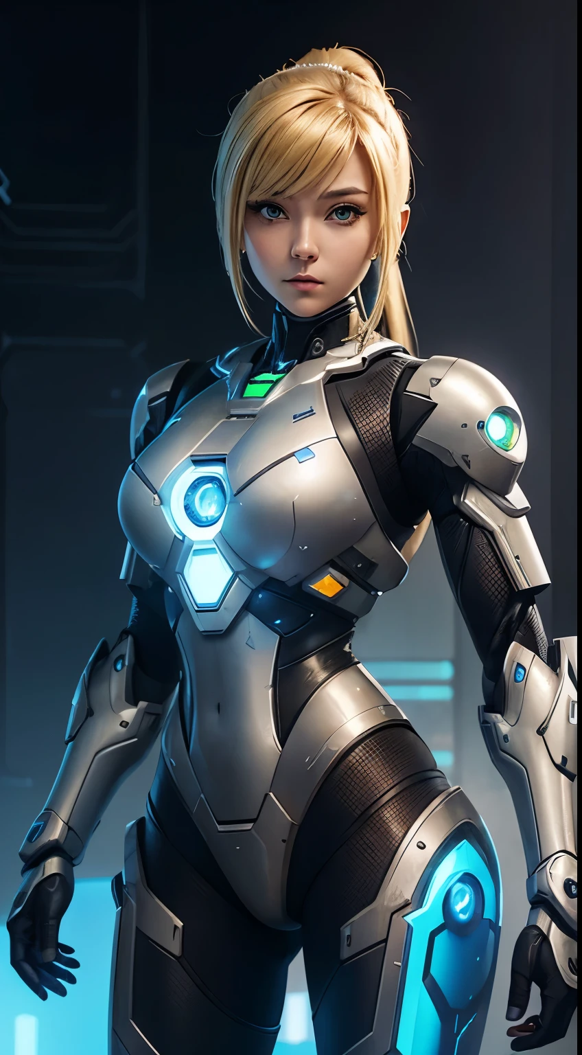 Arafed woman in futuristic suit posing for a photo, Girl wearing mecha cyber armor, prospect, As an Overwatch character, Linda Chica Cyborg, Perfect anime cyborg woman, Perfect android girl, Inspired by Marek Ocon, Impressive armor, Beautiful and attractive female cyborg, Beautiful portrait of Samus Aran, Cyber Suit, Beautiful female android!, Girl in Armor, Beautiful Armor