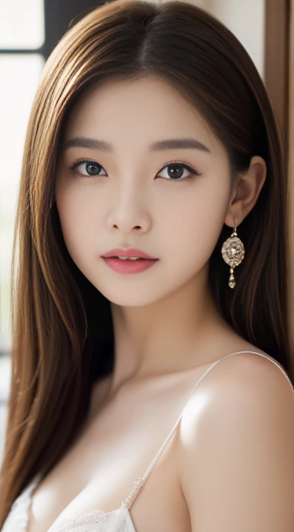 (((32k,Very high resolution, Attention to detail, Very accurate,Masterpiece girl 1))),RAW Photos & Realistic atmosphere,beautiful dark blue eyes,Mouth Details,Glossy Lips,Thin eyebrows,Soft white skin that shines in every detail,,Detailed drawn eyes、青い瞳を持つとてもbeautiful目,Detailed lips、とてもbeautiful顔,Very well-formed face、Lively Faces,beautiful, Glowing Lips,beautiful Eyebrows,Infinite Reality,Best Design,（めちゃくちゃかわいい日Bookの16歳のgirl,Healthy Style,beautifully shaped breasts,とてもかわいいbeautifulgirl,girl：1.5）,The best natural makeup,日Bookのイド,Korean Idols,Young sensual idol,Watery eye,beautiful ass,beautiful feet,,Camel foot,my finger５Book,Attention to detail細長い脚：1.3),超A high resolution、,Natural and realistic faces,,Her pure eyes are so cute,(((Photorealism))),Reality Live Action,（Fashionable earrings,,necklace,bracelet,gyuru,shiny nail art：1.6）,（White Lingerie,心優しい16歳の女子高生ロリgirl,Light brown hair,Shortcuts,alone,Natural makeup that is close to bare face：1.7）（the camera is below,Photograph the upper body, Approach to the photographer、The photographer forcefully kissed her,pamper,The eyes are definitely closed,若くて可愛いbeautiful顔,甘やかされた16歳のgirl,horse riding,：1.8）,Pitch-dark room,Dim light of the upper body