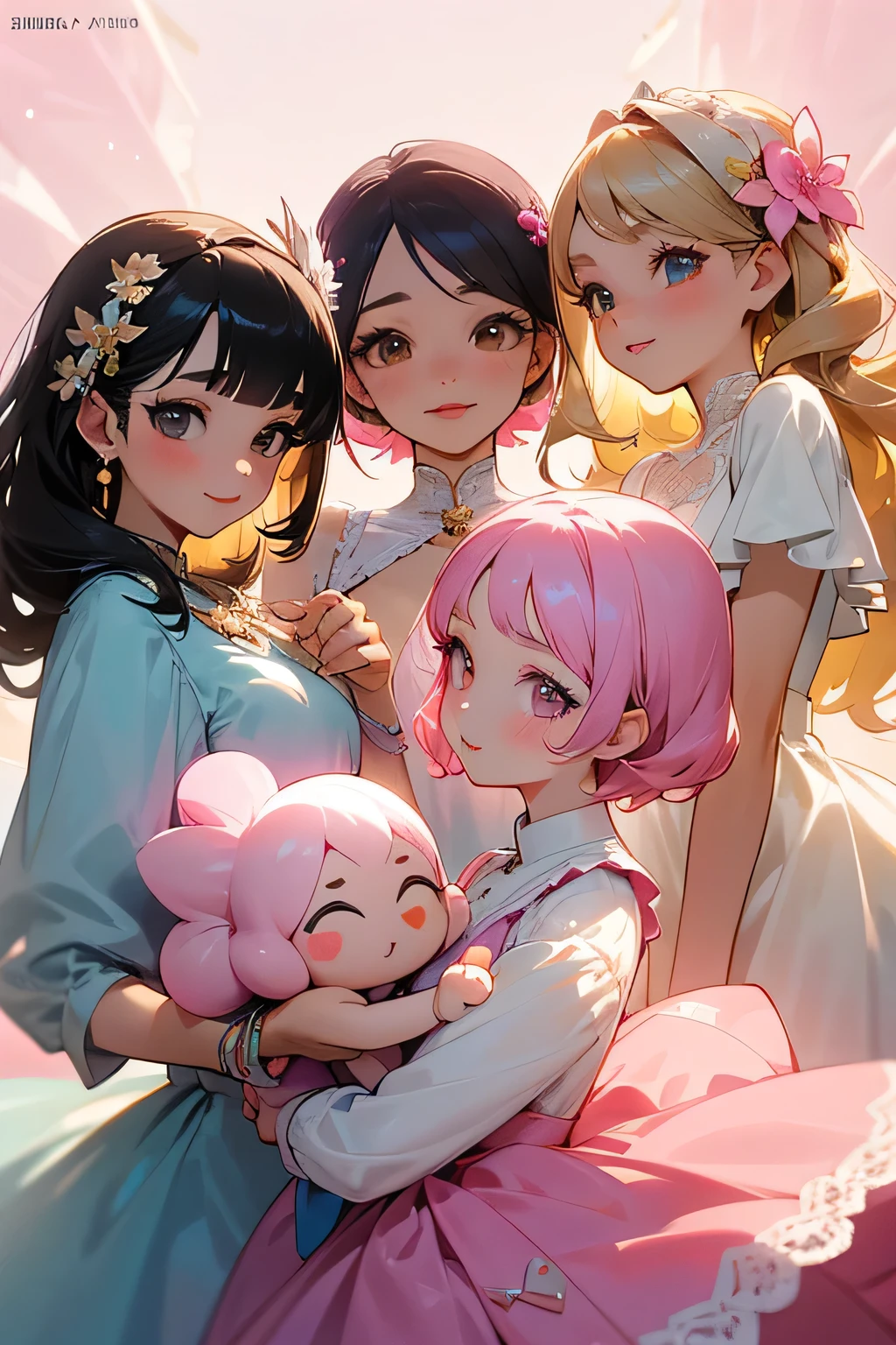highest quality、High resolution、Detailed Background、(Beautiful face in every detail:1.4)、Anatomically correct、(Draw the usual number of fingers:1.2)、(Detailed facial expressions)、(Detailed eyes:1.2)、(Detailed eyes:1.2)、Beautiful, smooth skin、Teenage beauty、(Three Women)、(Highly detailed face:1.4)、well-groomed eyebrows、
Adult Style、Sunny outdoors、
(Three beautiful girls having fun with their friends:1.5)
Choose a dress in soft colors such as pretty pink or lavender to create a glamorous impression.、
Flared skirts and dresses with soft silhouettes bring out the feminine charm.、
For the upper body, we recommend heart-shaped or V-neck designs that flatter the décolletage.、
Choose an elegant design with lace or ribbon on the back.、
Pair your dress with heeled pumps or sandals for a stylish look.、
You can also add some sparkle with metallic colored shoes in silver or gold.、
Comfort is also important, so pay attention to the heel height and the shape of the toe of the shoe.、
Choose simple yet elegant accessories that go well with your dress.、
Pearls and thin choker、Wearing a thin bracelet on your wrist will add a touch of glamour.、
For hair accessories, try adding small flower-themed pins or headbands to add a cute touch.、
Consider an updo or half-up style that matches the design of your dress and your personality.、
If you have long hair, create light curls or waves to bring out your femininity.、
If you have short hair, try using accessories to create a unique look.、
Add cuteness to your natural, light base makeup with blush and lipstick.、
Use bright eyeshadow and mascara to add a touch of glamour to your eyes.、
Choose a sweet lip color like pink or coral for a girly look.